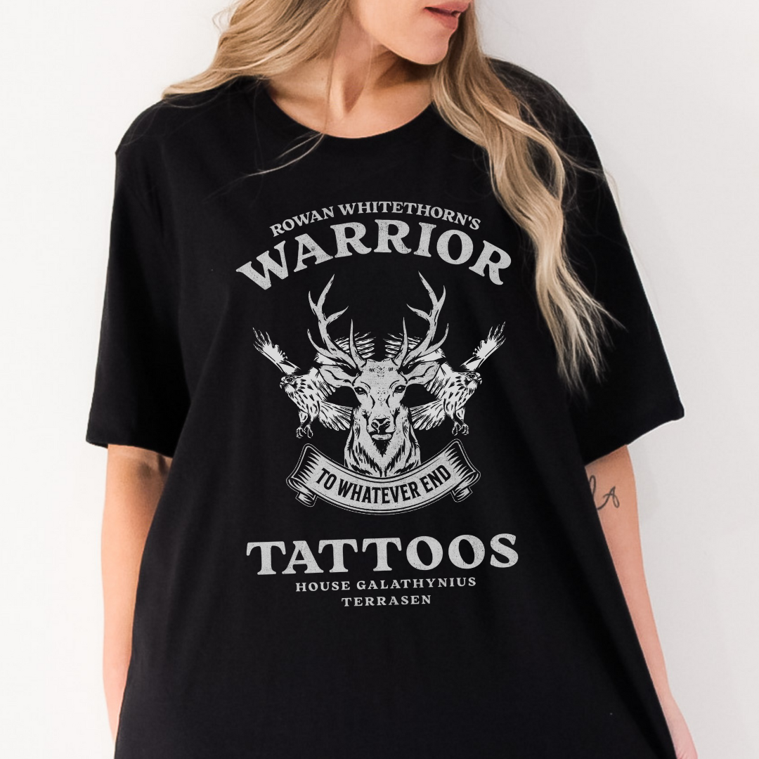 Rowan's Warrior Tattoos T-Shirt | Throne of Glass | Sarah J Maas | Officially Licensed
