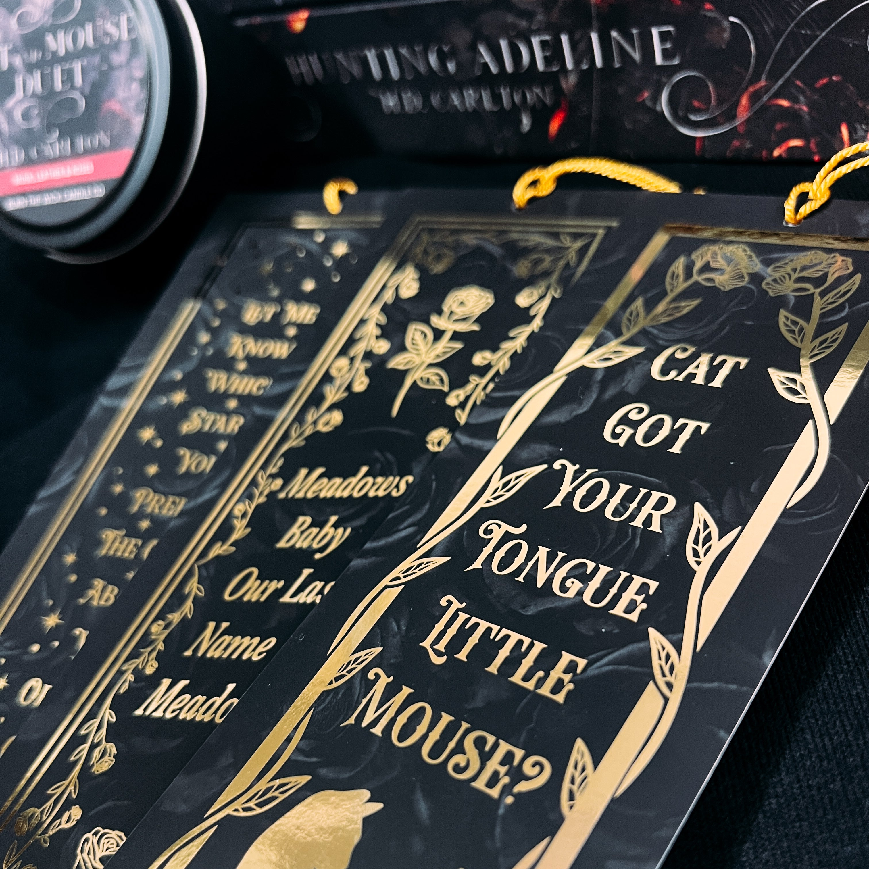 Cat & Mouse Duet Gold Foiled Bookmark Set with Tassels | Cat & Mouse Duet | HD Carlton | Officially Licensed