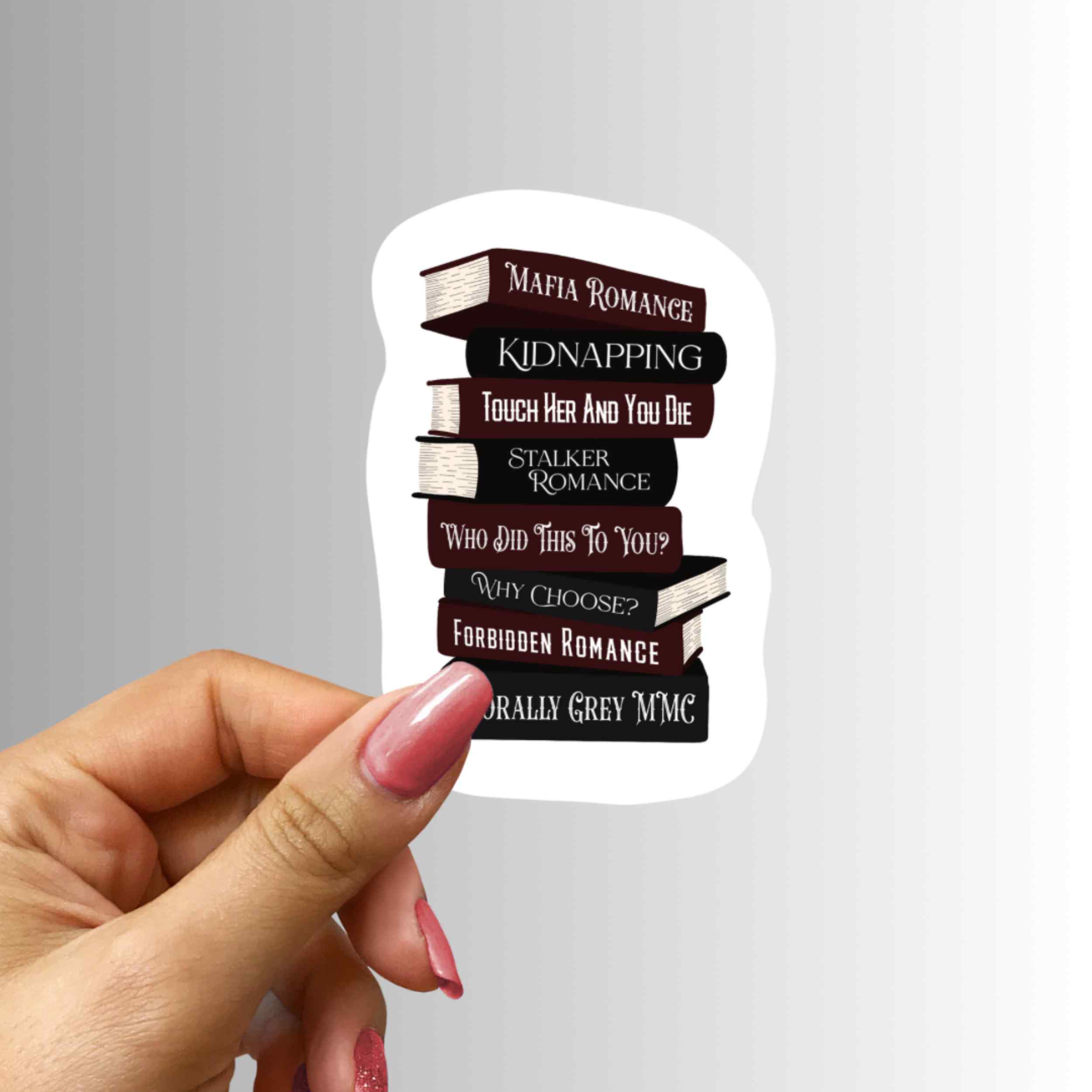 Dark Romance Trope Stack Vinyl Sticker