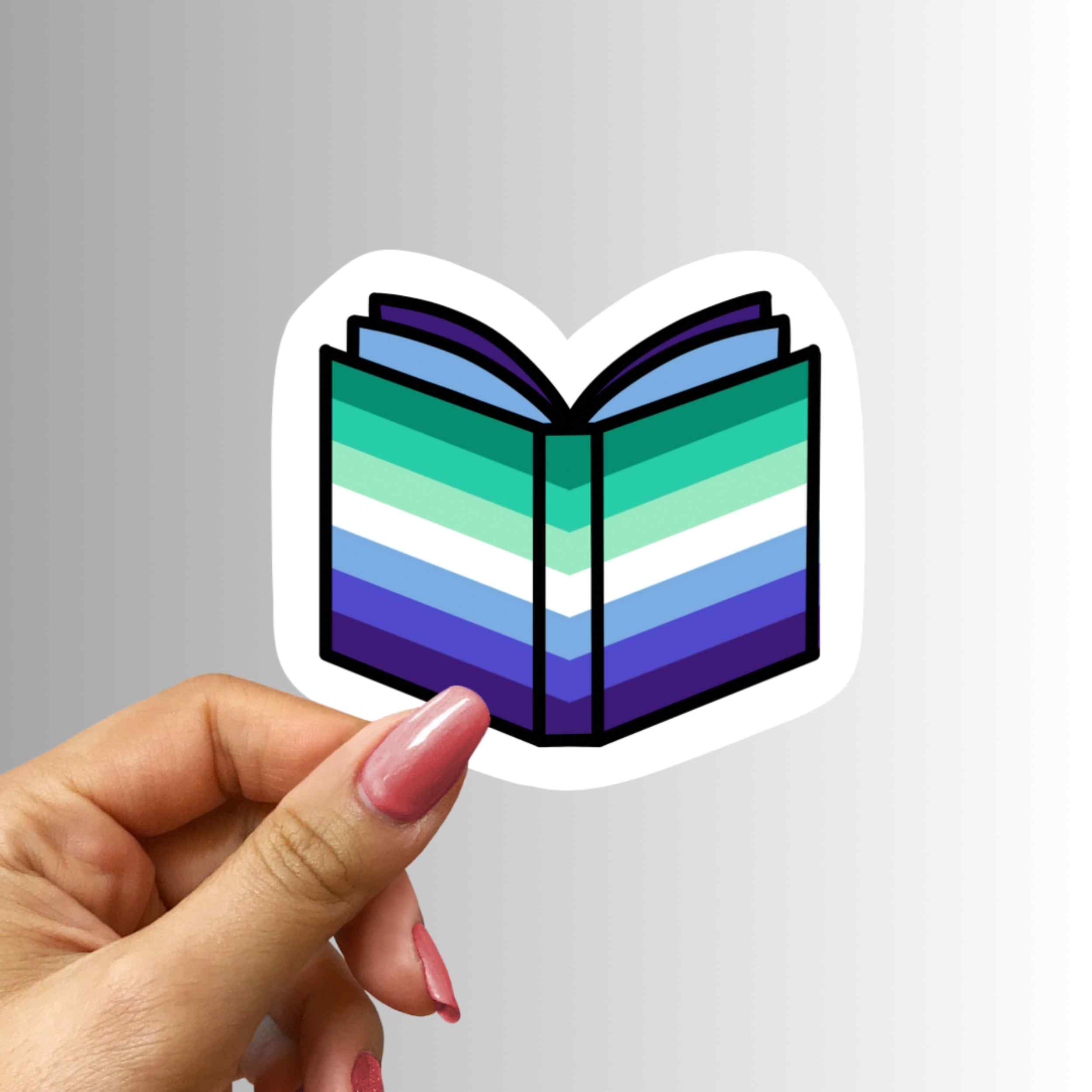 Gay Mens Pride Flag Book Vinyl Sticker