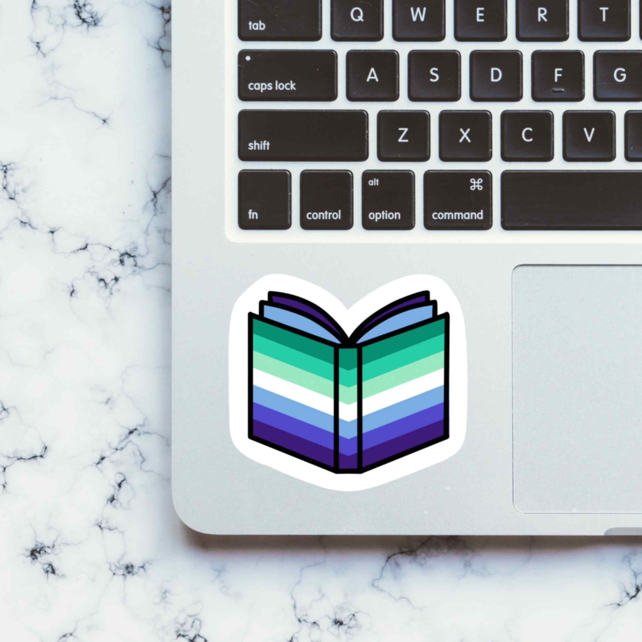 Gay Mens Pride Flag Book Vinyl Sticker