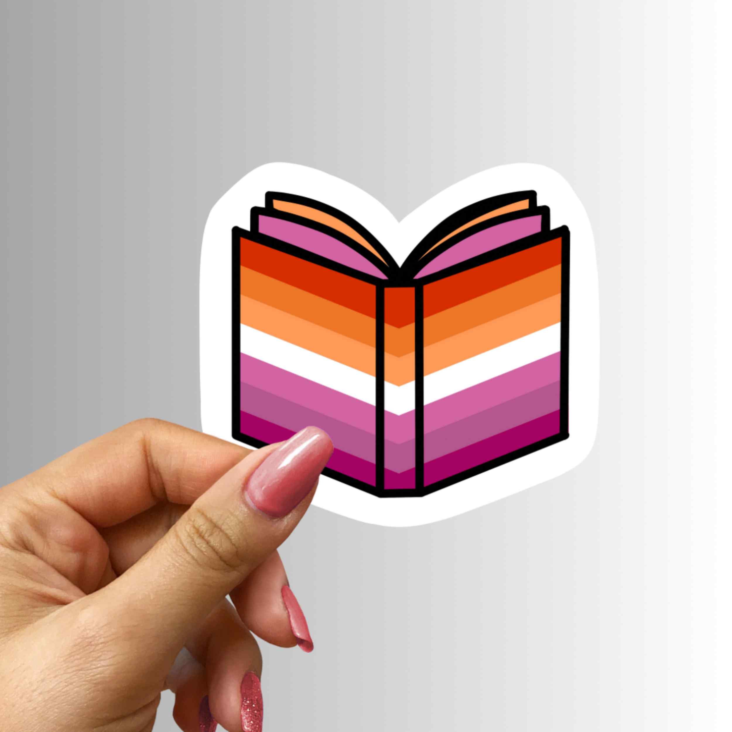 Lesbian Pride Flag Book Vinyl Sticker
