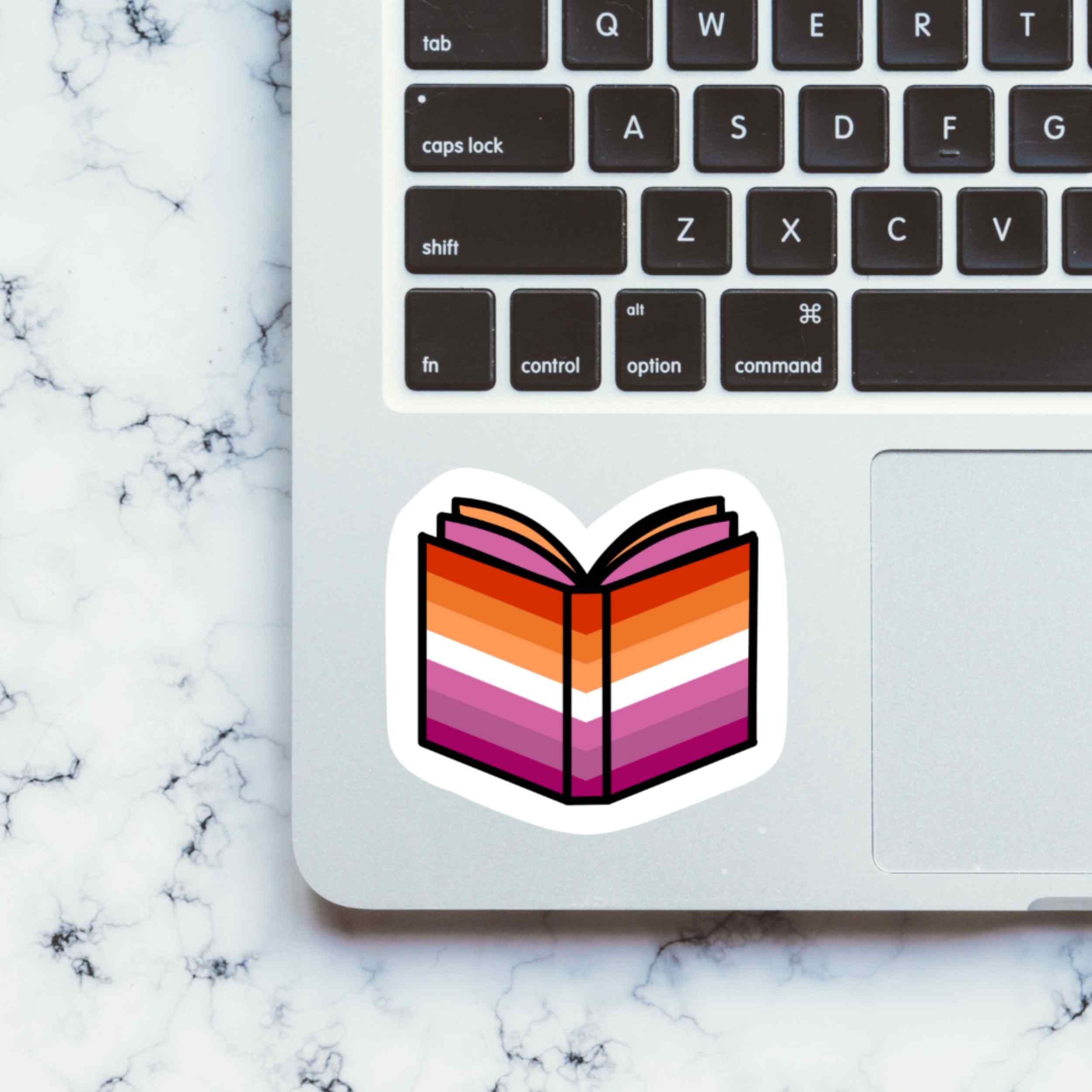 Lesbian Pride Flag Book Vinyl Sticker