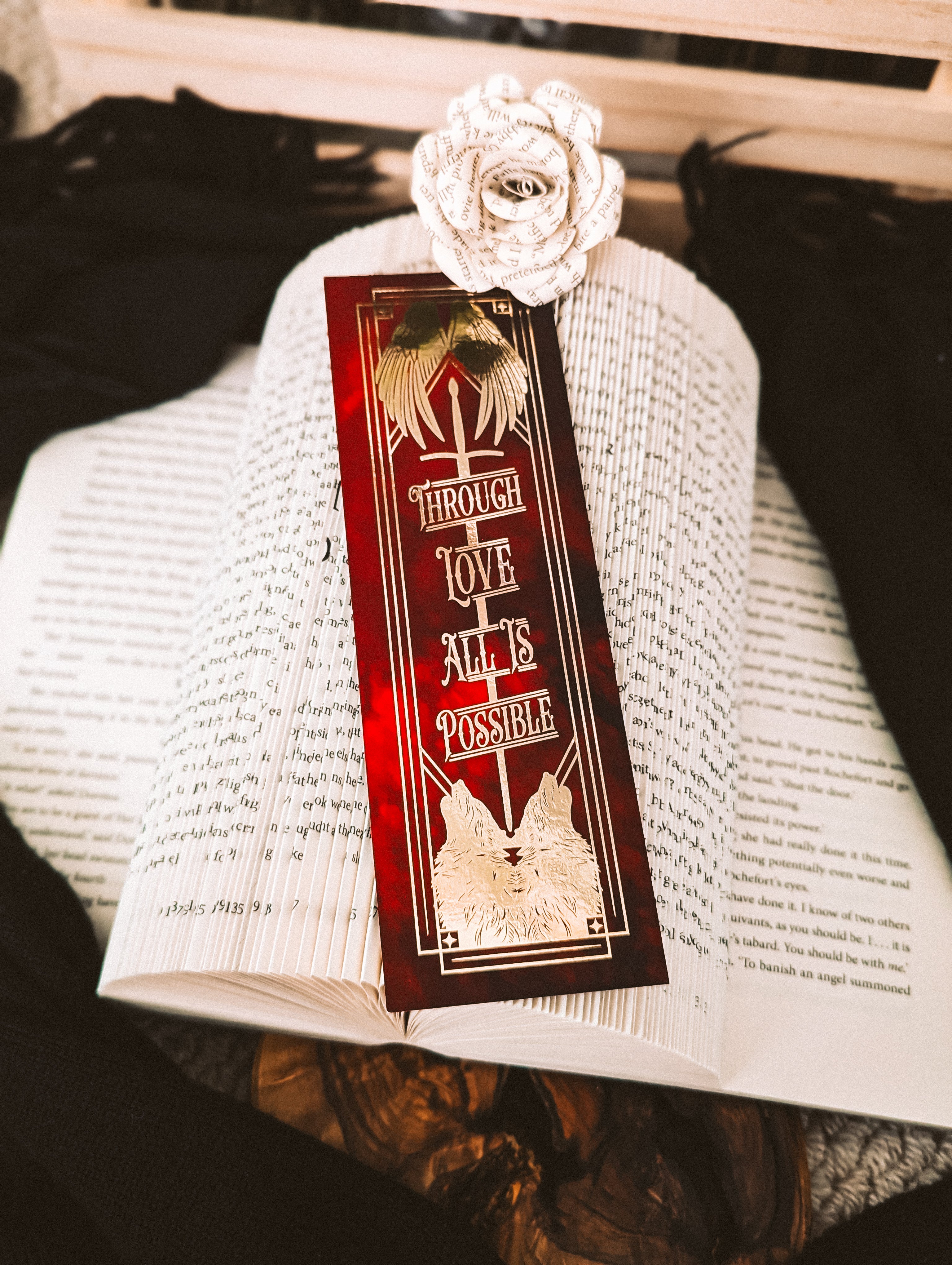 Through Love All Is Possible Gold Foiled Bookmark | Crescent City | Sarah J Maas | Officially Licensed