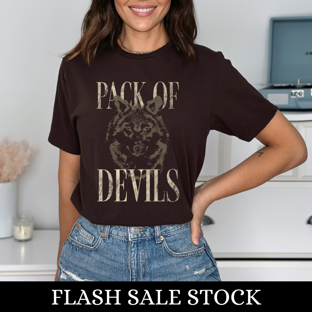 Pack Of Devils T-Shirt | Flash Sale | Crescent City | Sarah J Maas | Officially Licensed | Brown
