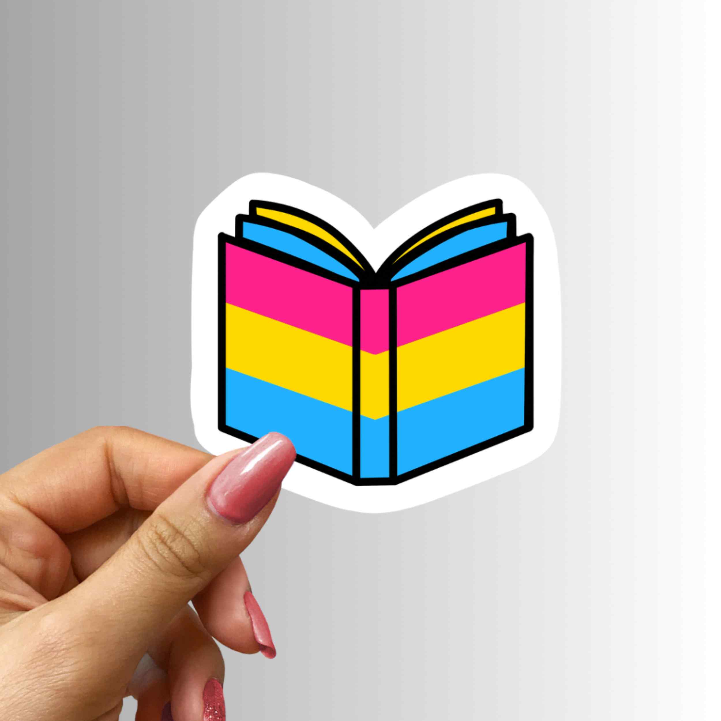 Pansexual Pride Flag Book Vinyl Sticker