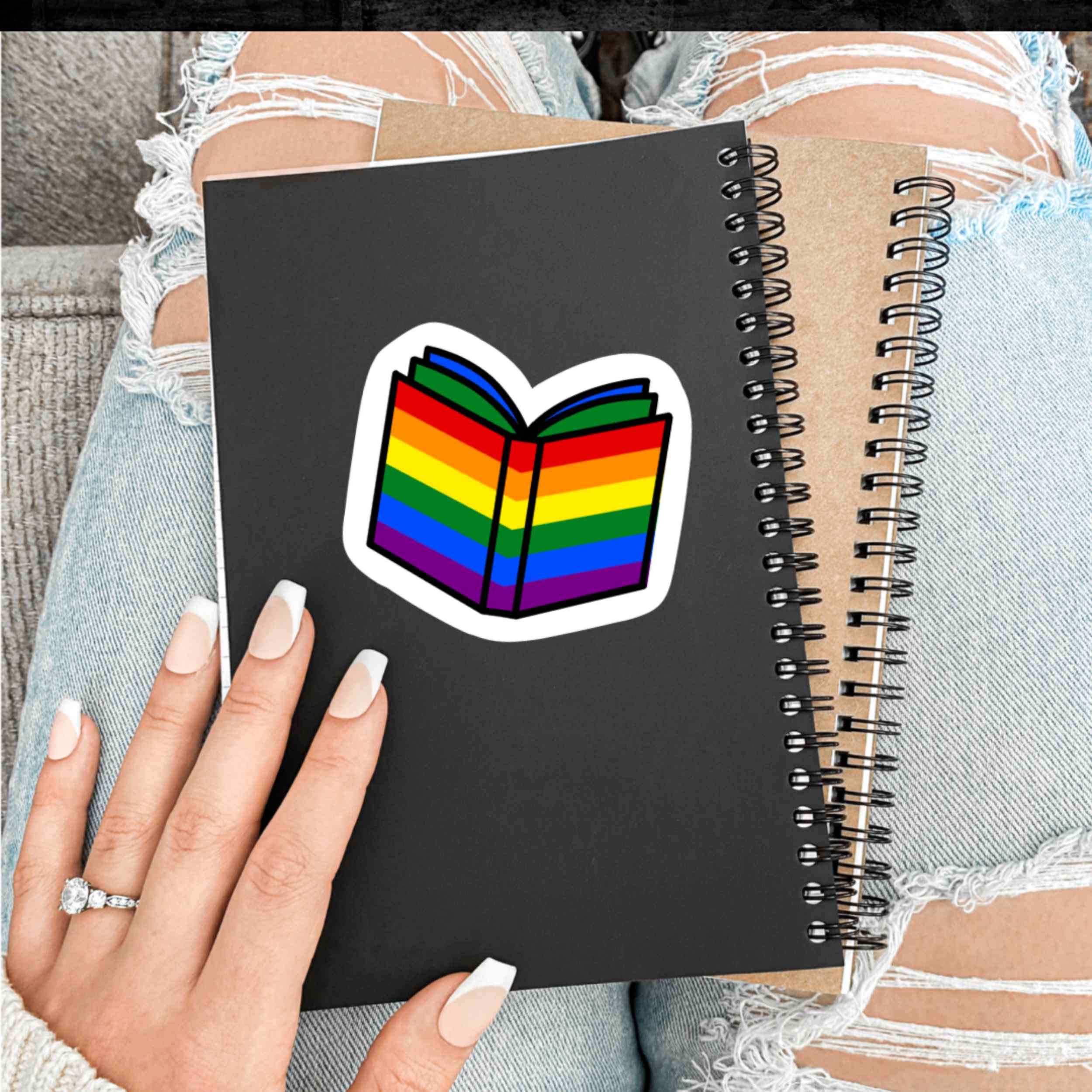 Pride Flag Book Vinyl Sticker