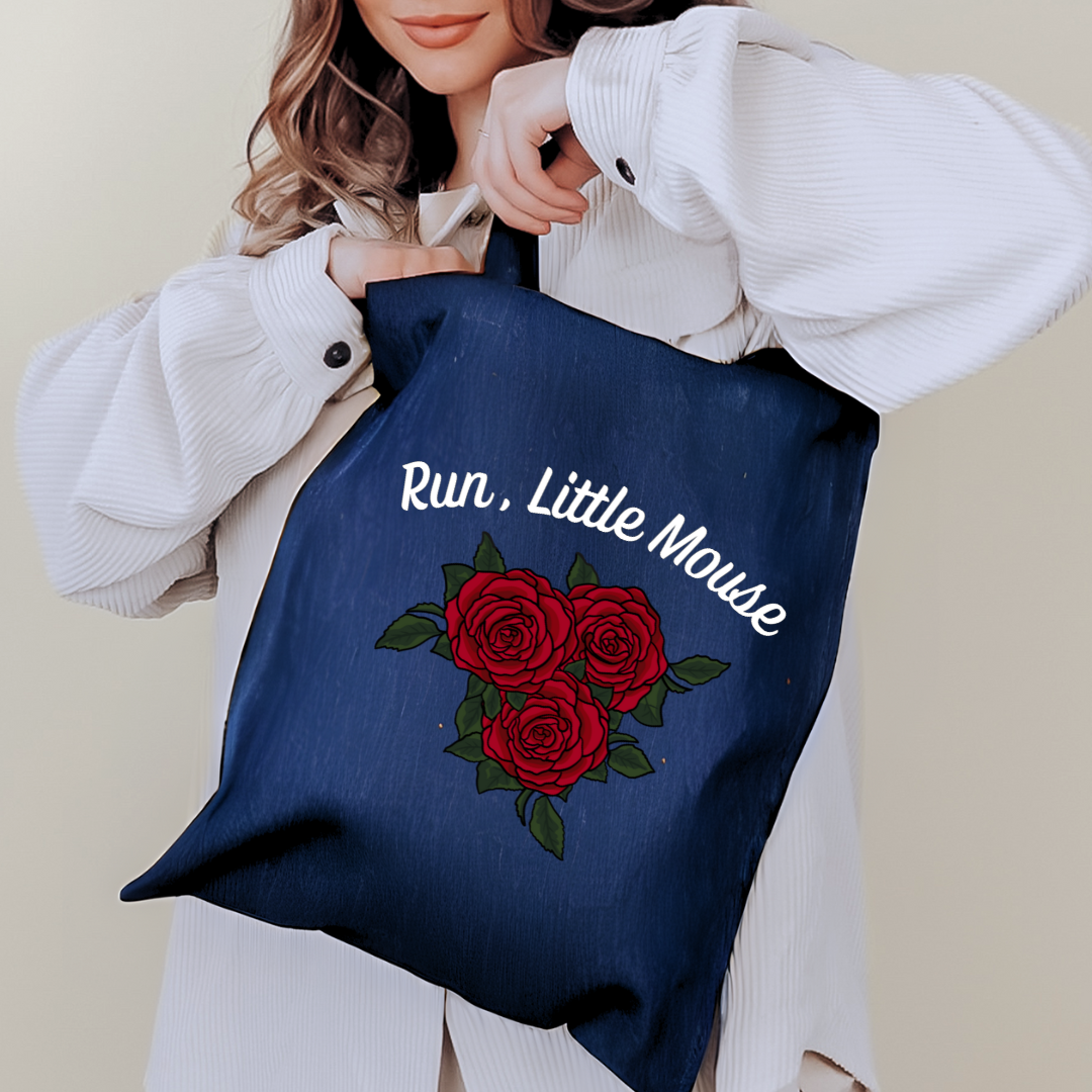 Run Little Mouse | Denim Tote Bag | HD Carlton Officially Licensed