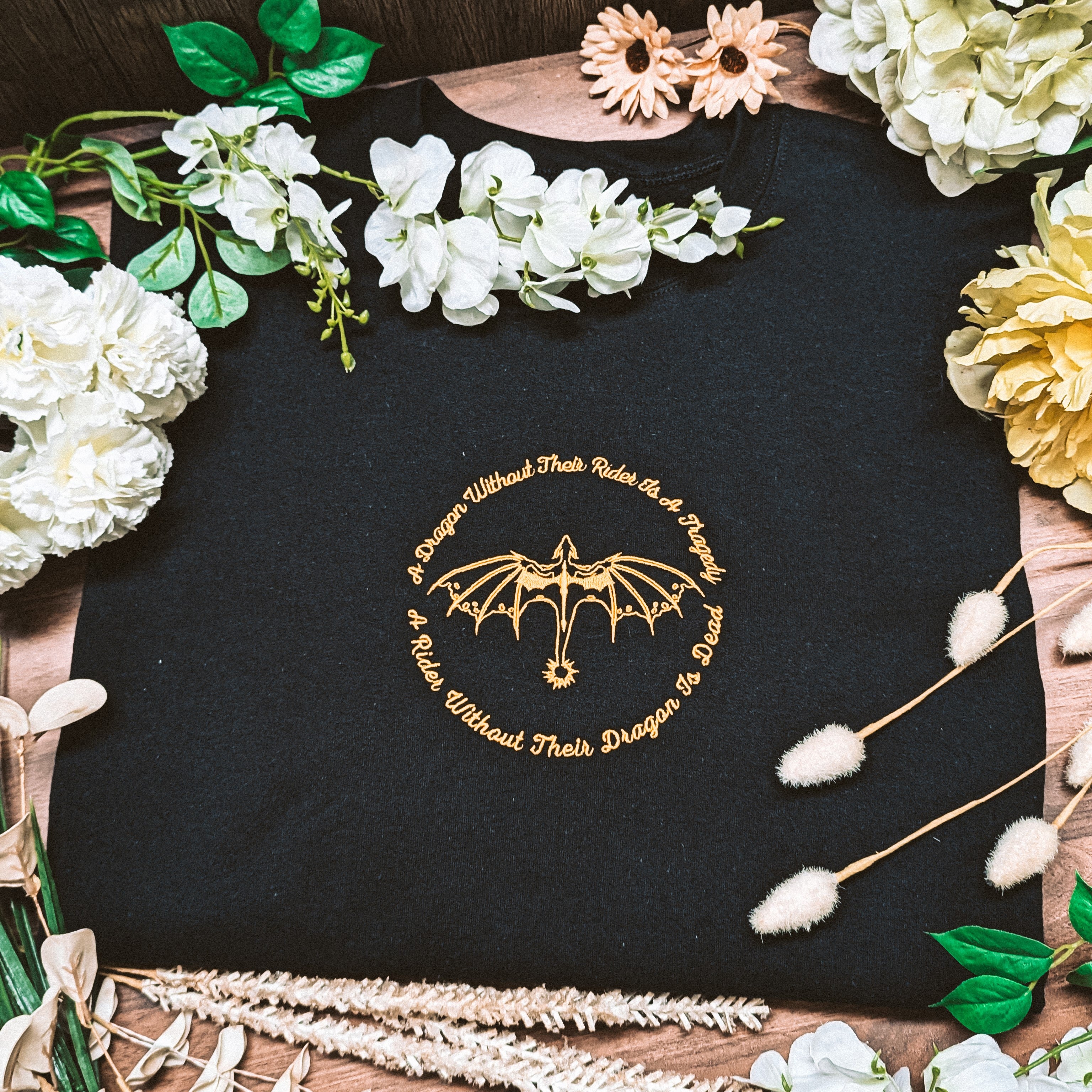 A Rider Without Their Dragon EMBROIDERED Sweatshirt | Fourth Wing | Rebecca Yarros | Officially Licensed