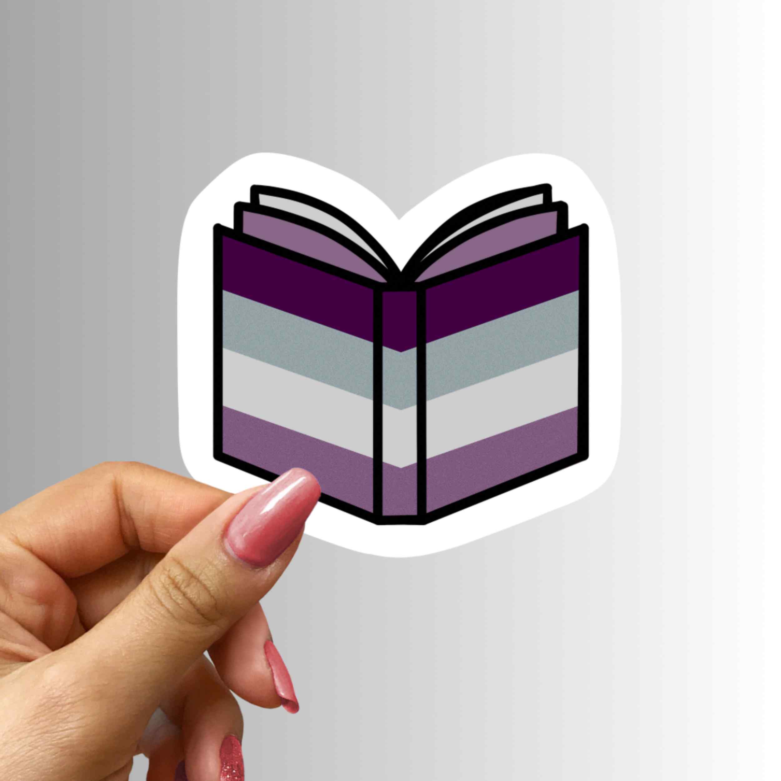 Asexual Pride Flag Book Vinyl Sticker