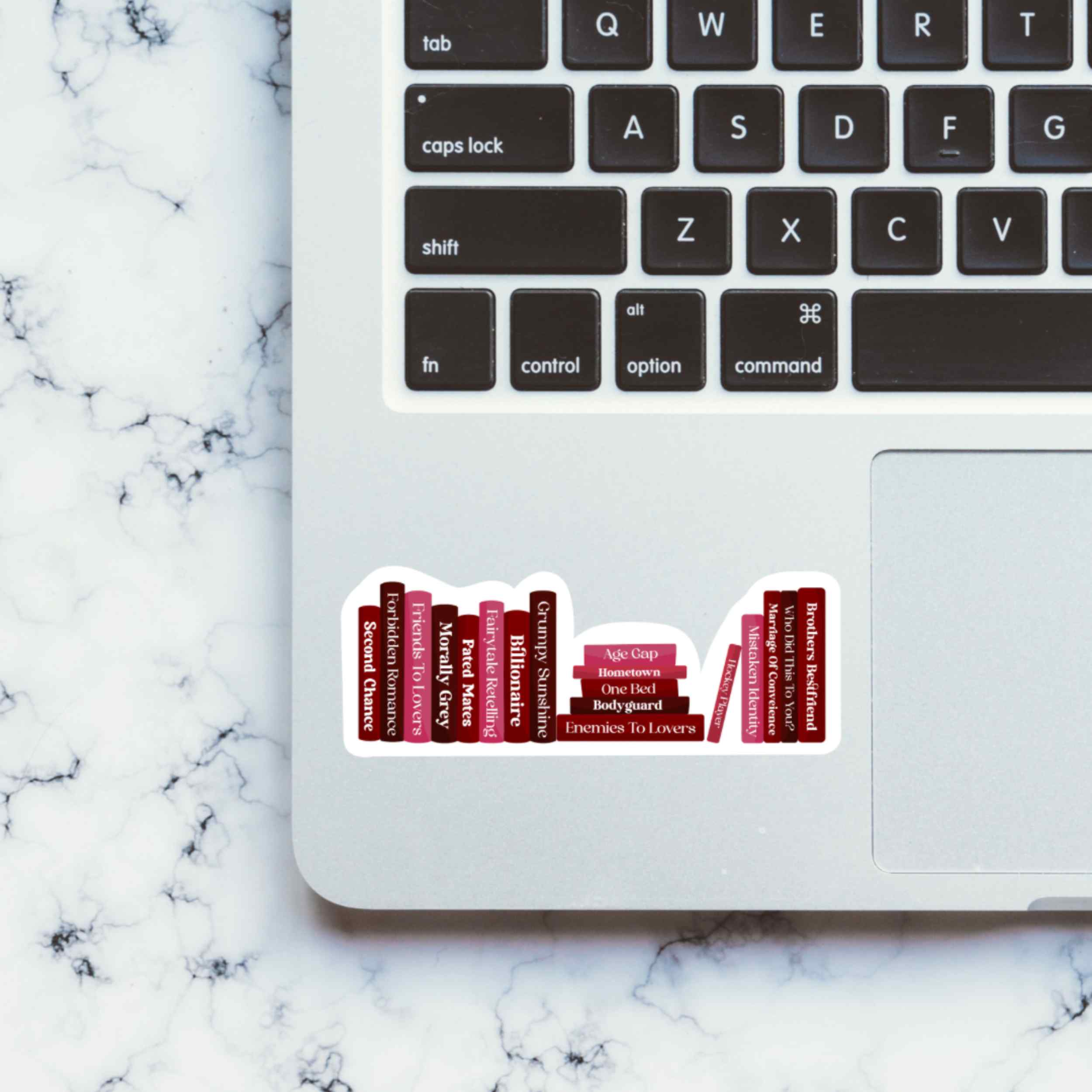 Pink Book Trope Shelf Vinyl Sticker