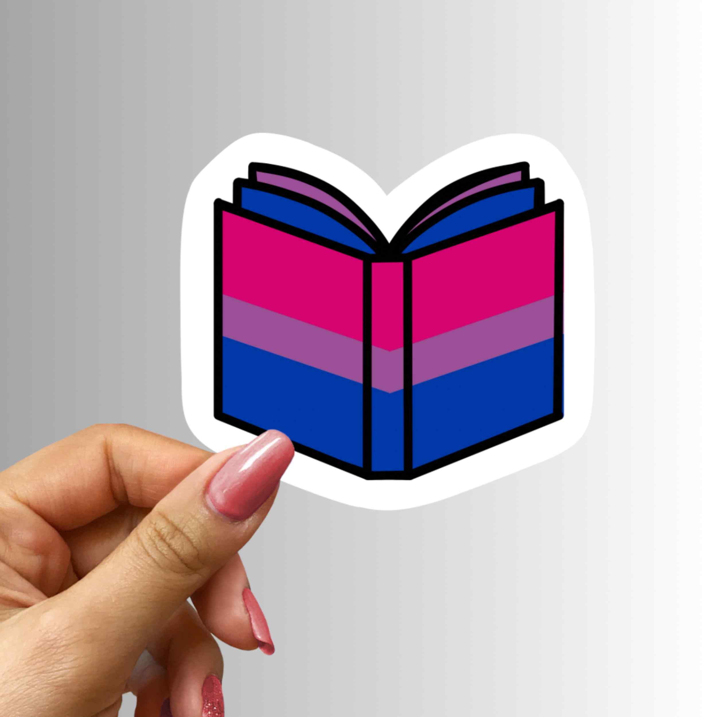 Bisexual Pride Flag Book Vinyl Sticker