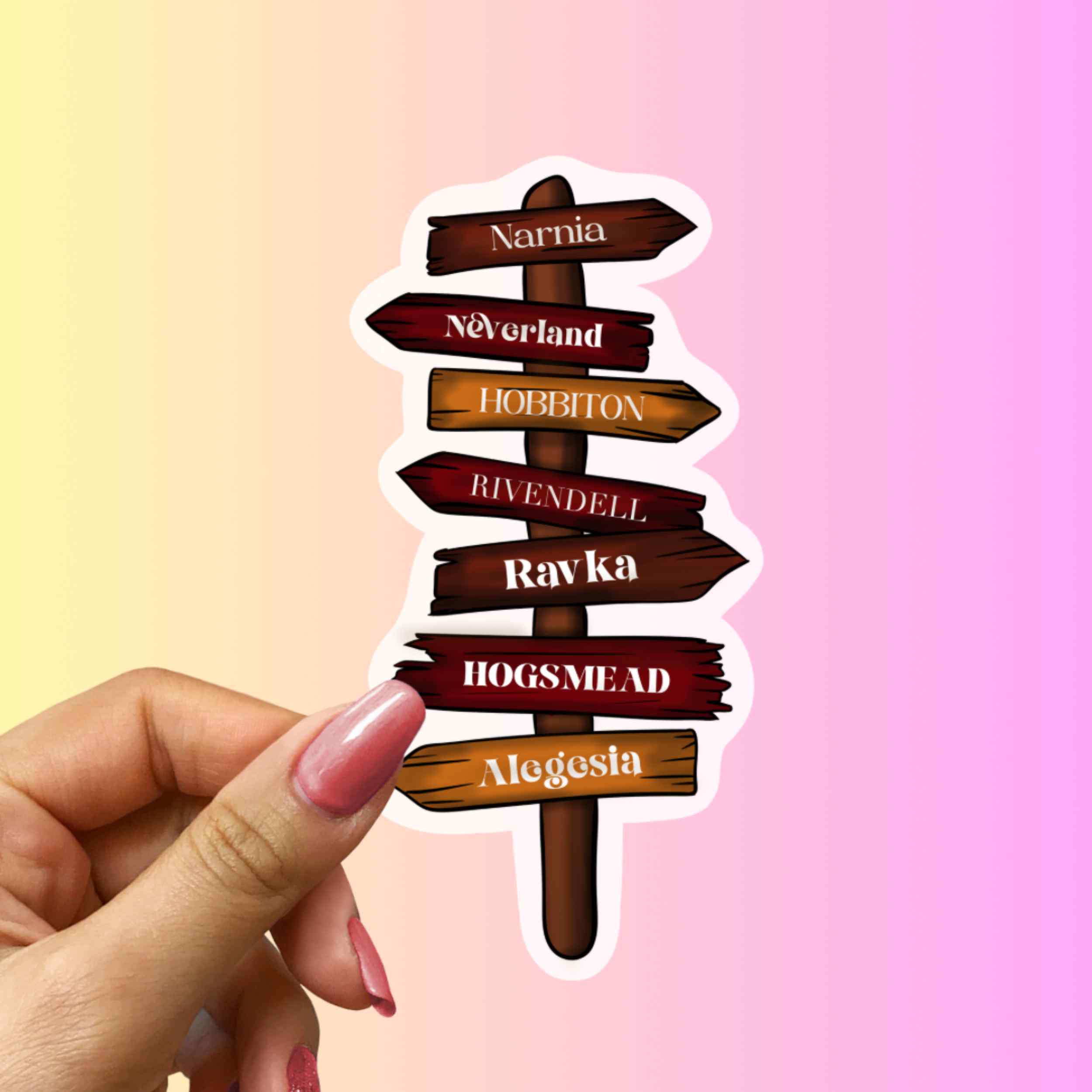 Classic Fantasy Book Destination Vinyl Sticker