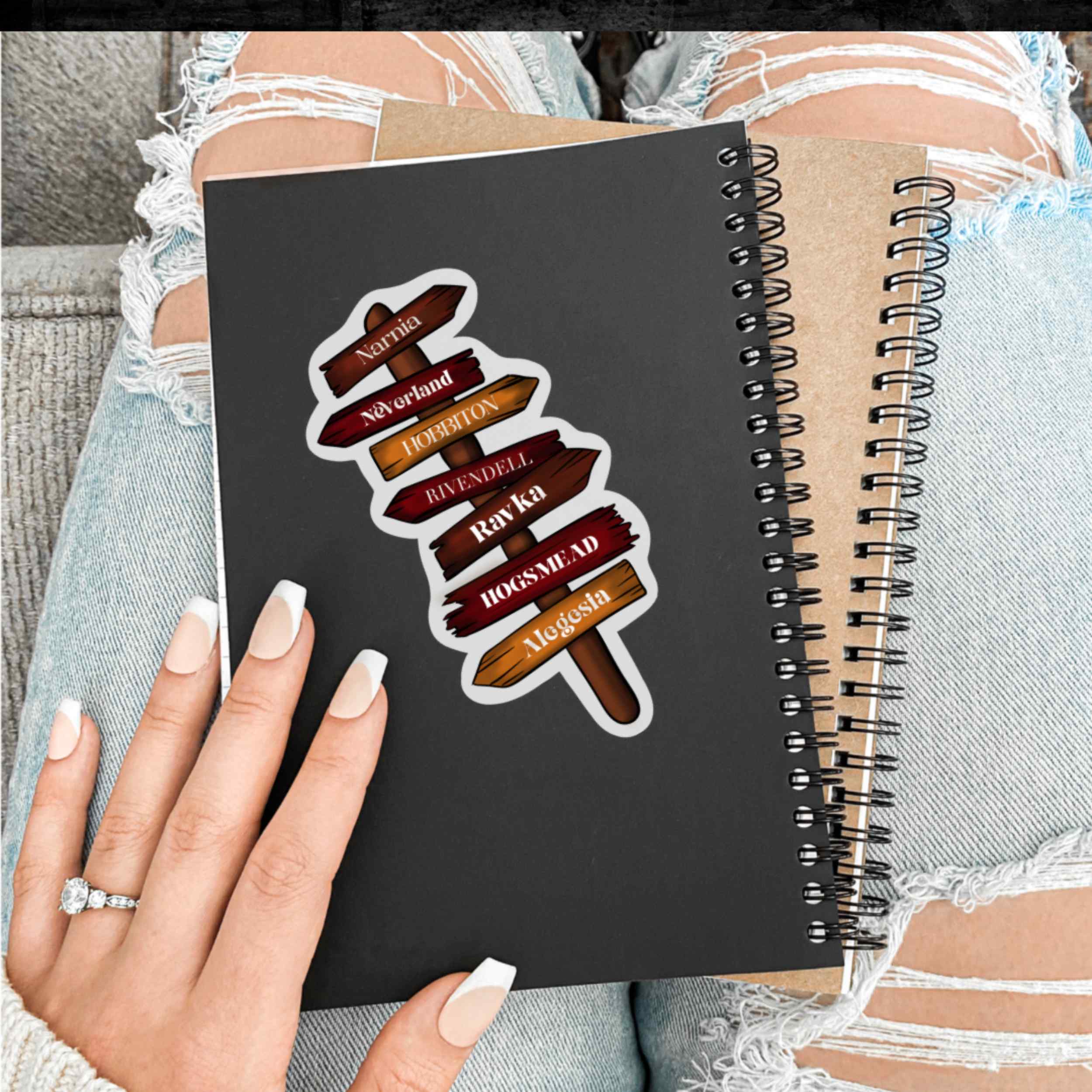 Classic Fantasy Book Destination Vinyl Sticker