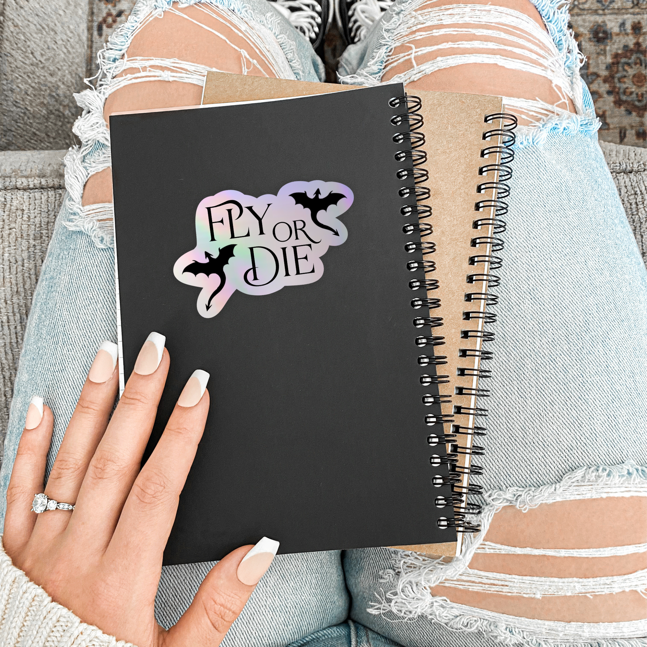 Fly Or Die Holographic Sticker | Fourth Wing | Rebecca Yarros | Officially Licensed