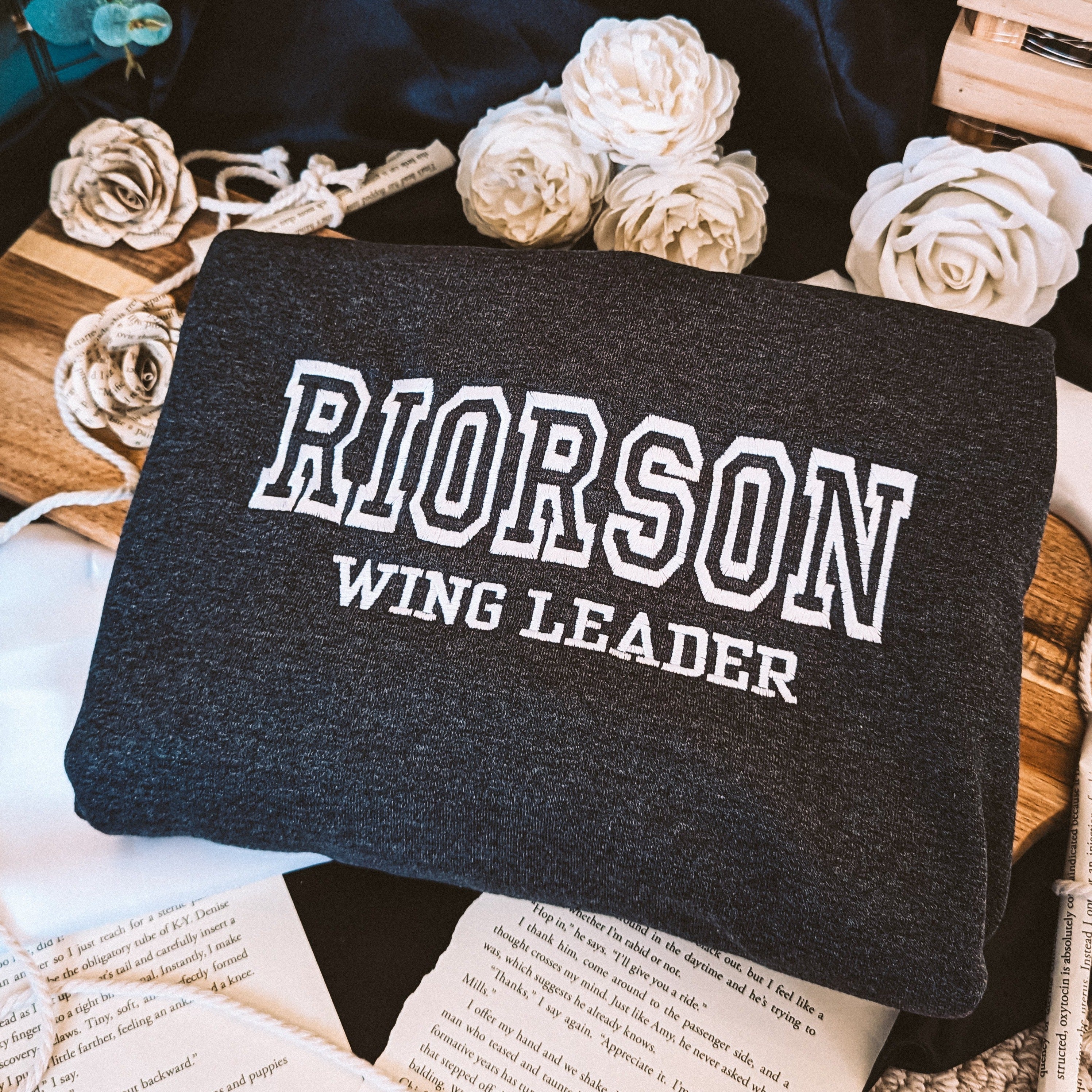Riorson Wingleader Embroidered Sweatshirt | Fourth Wing | Rebecca Yarros | Officially Licensed