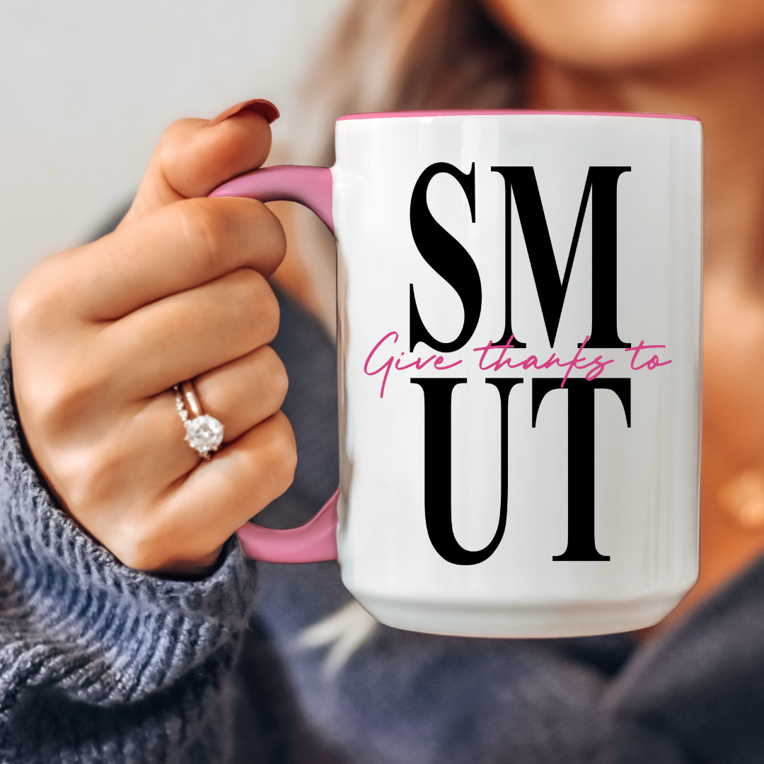 Give Thanks to SMUT Pink Mug 15oz 425ml