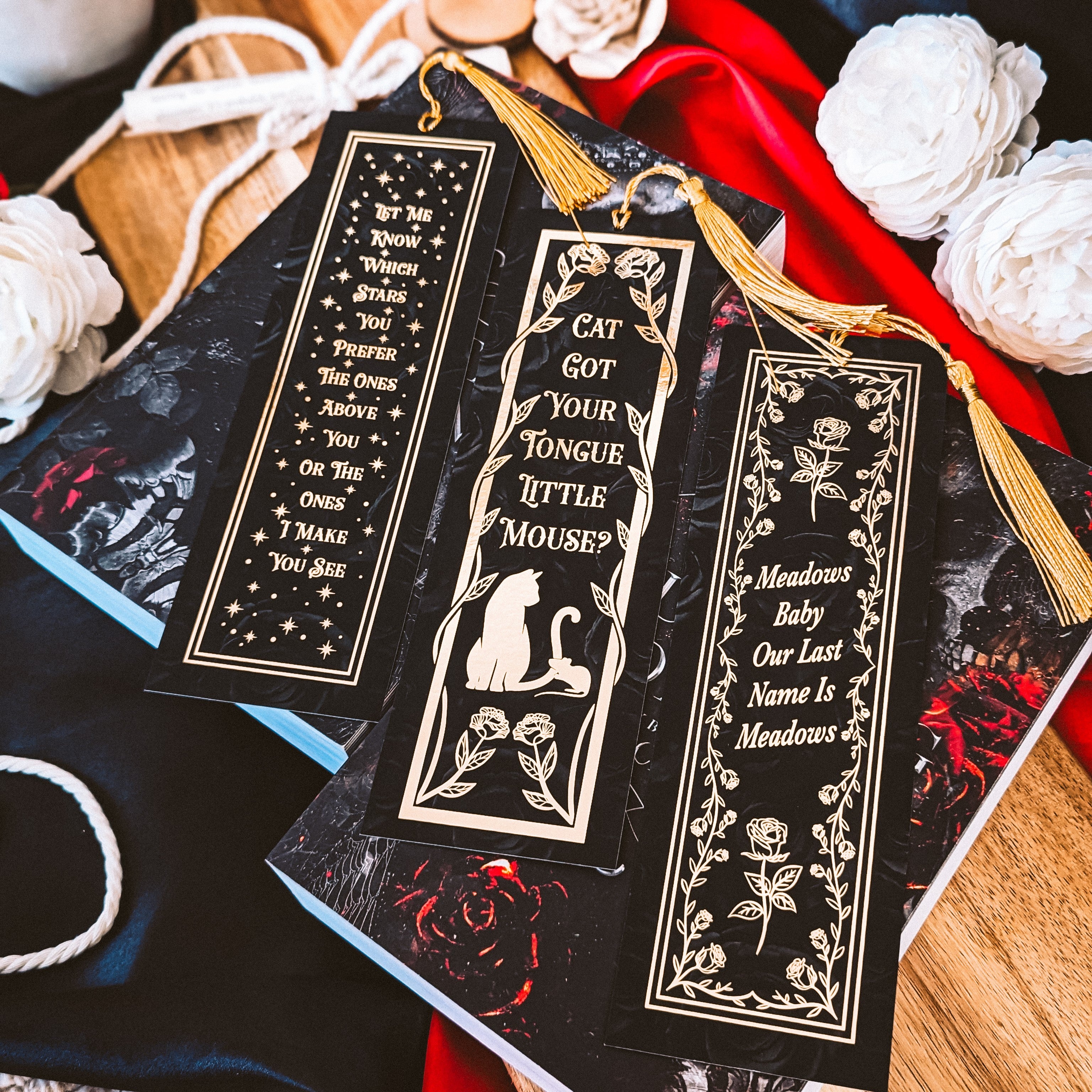 Cat & Mouse Duet Gold Foiled Bookmark Set with Tassels | Cat & Mouse Duet | HD Carlton | Officially Licensed