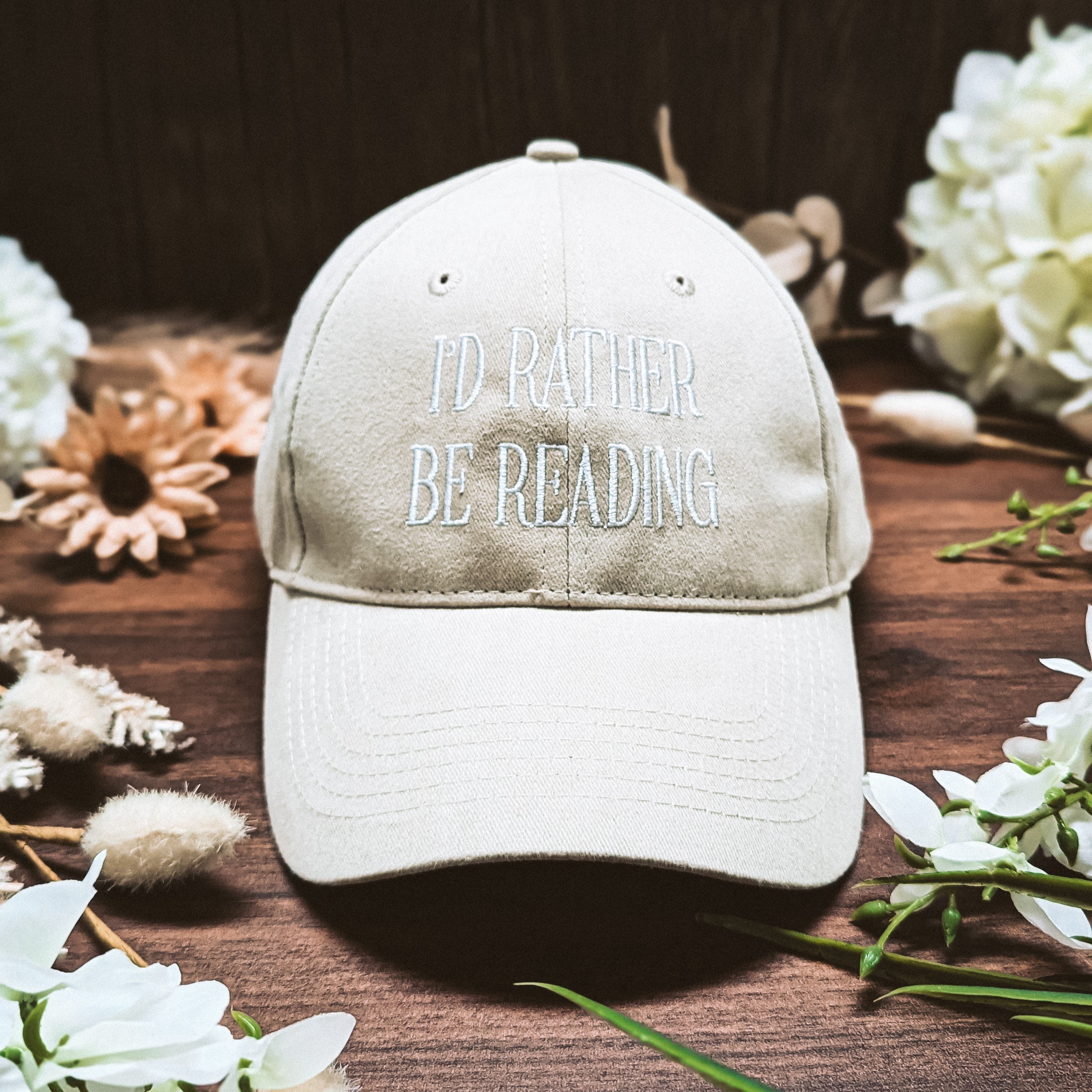 I'D RATHER BE READING Embroidered Hat