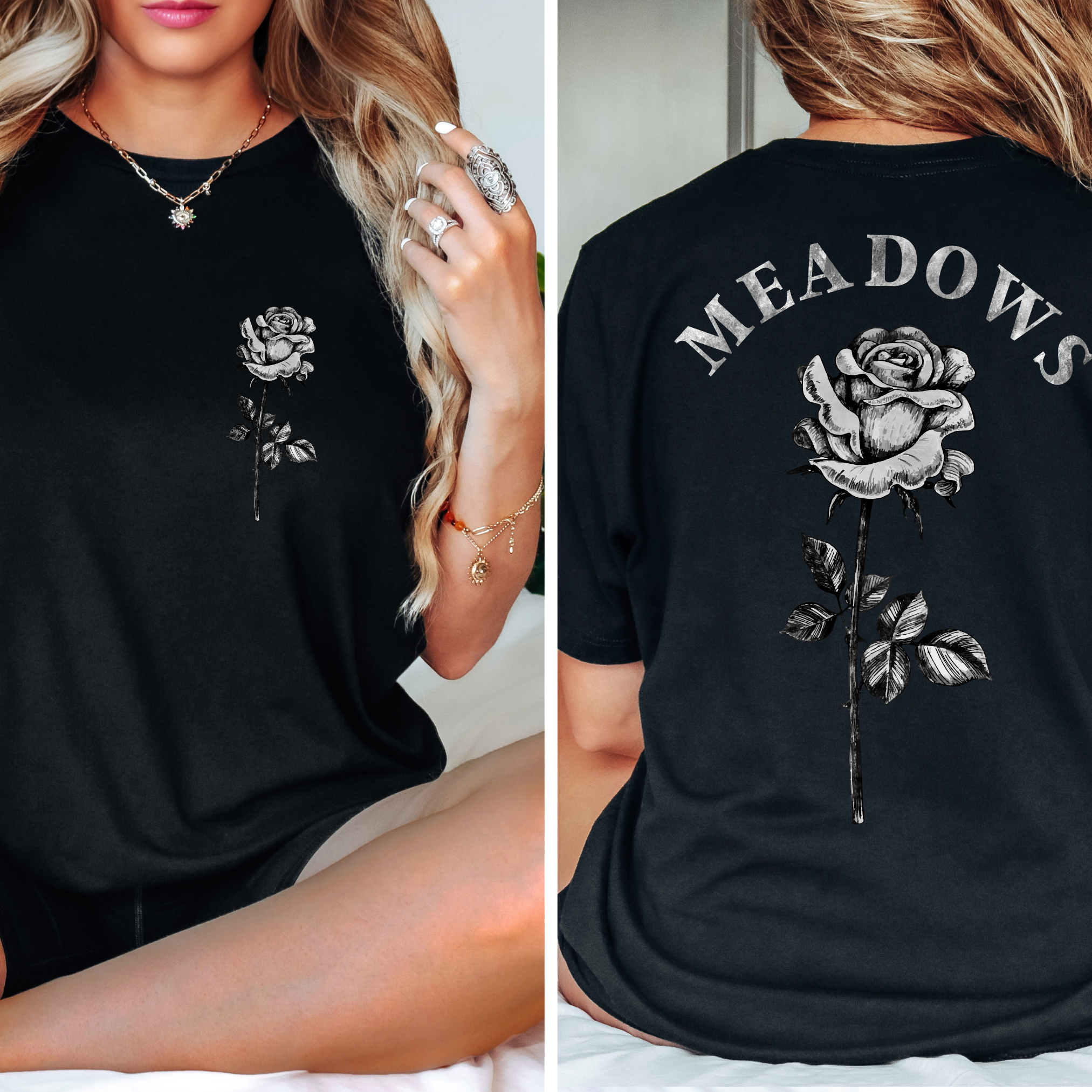 Zade Meadows Rose T-Shirt | Cat & Mouse Duet | HD Carlton | Officially Licensed