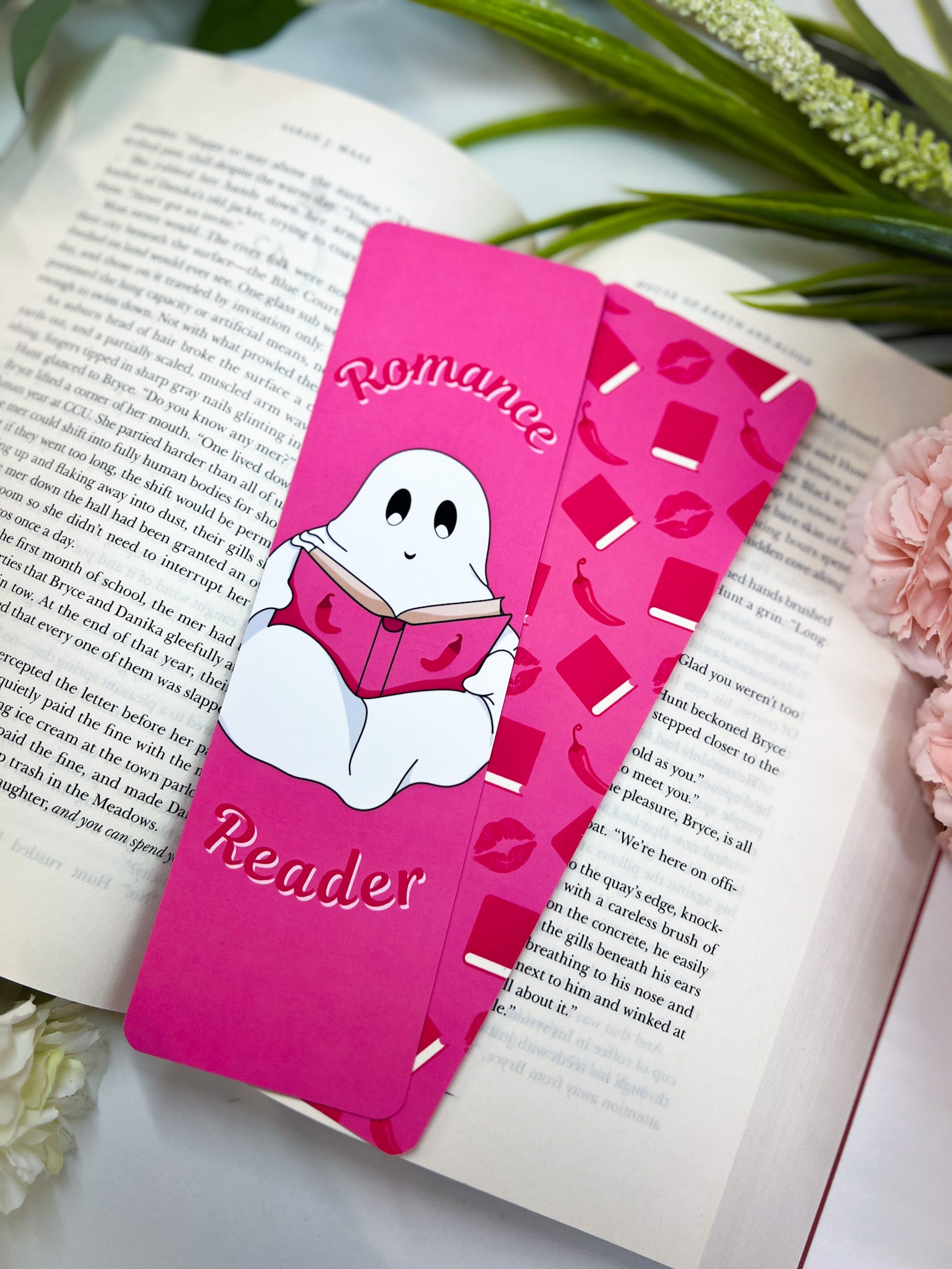 Romance Reader Ghost Bookmark