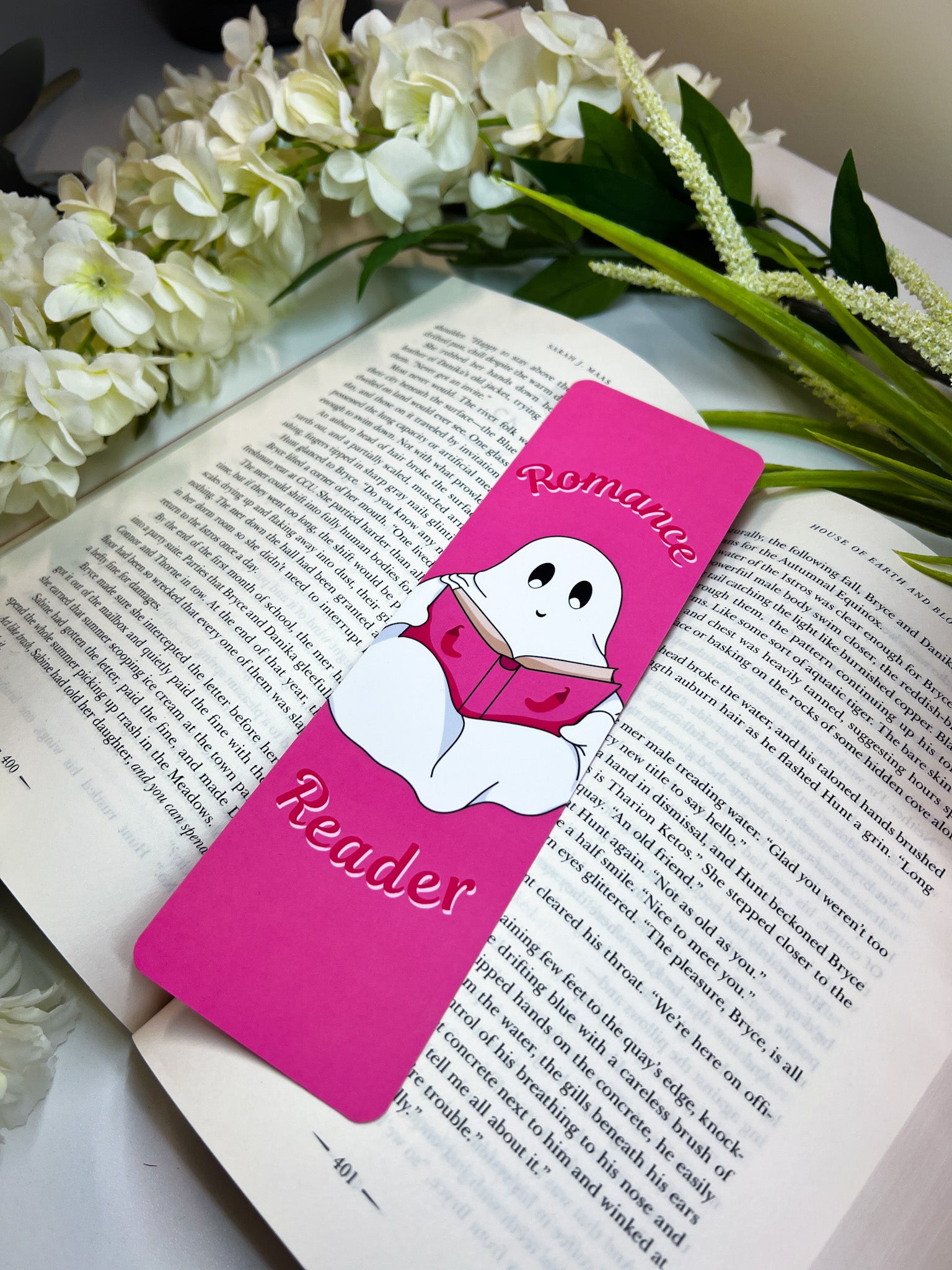 Romance Reader Ghost Bookmark