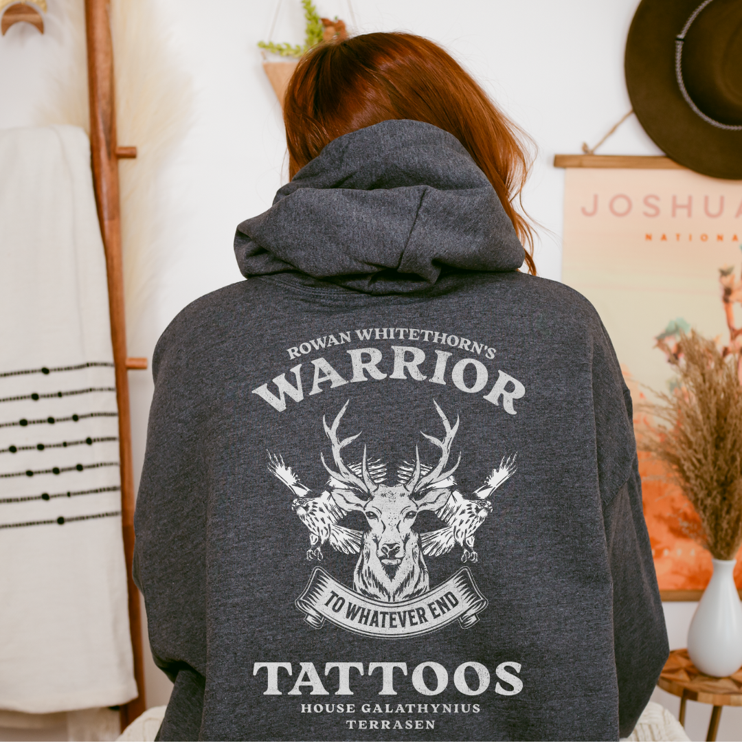 Rowan's Warrior Tattoo Hoodie | Throne of Glass | Sarah J Maas | Officially Licensed