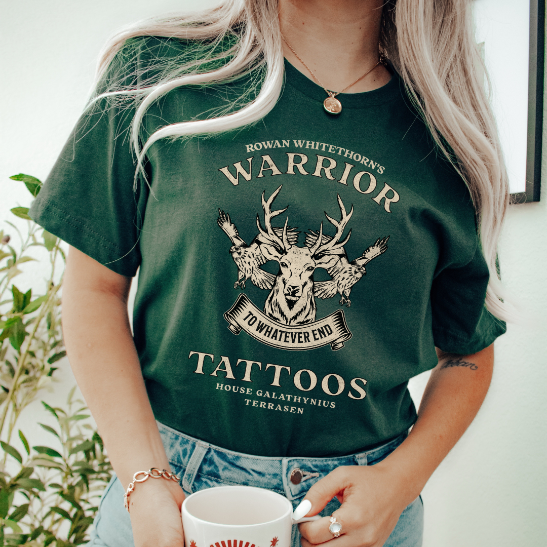 Rowan's Warrior Tattoos T-Shirt | Throne of Glass | Sarah J Maas | Officially Licensed