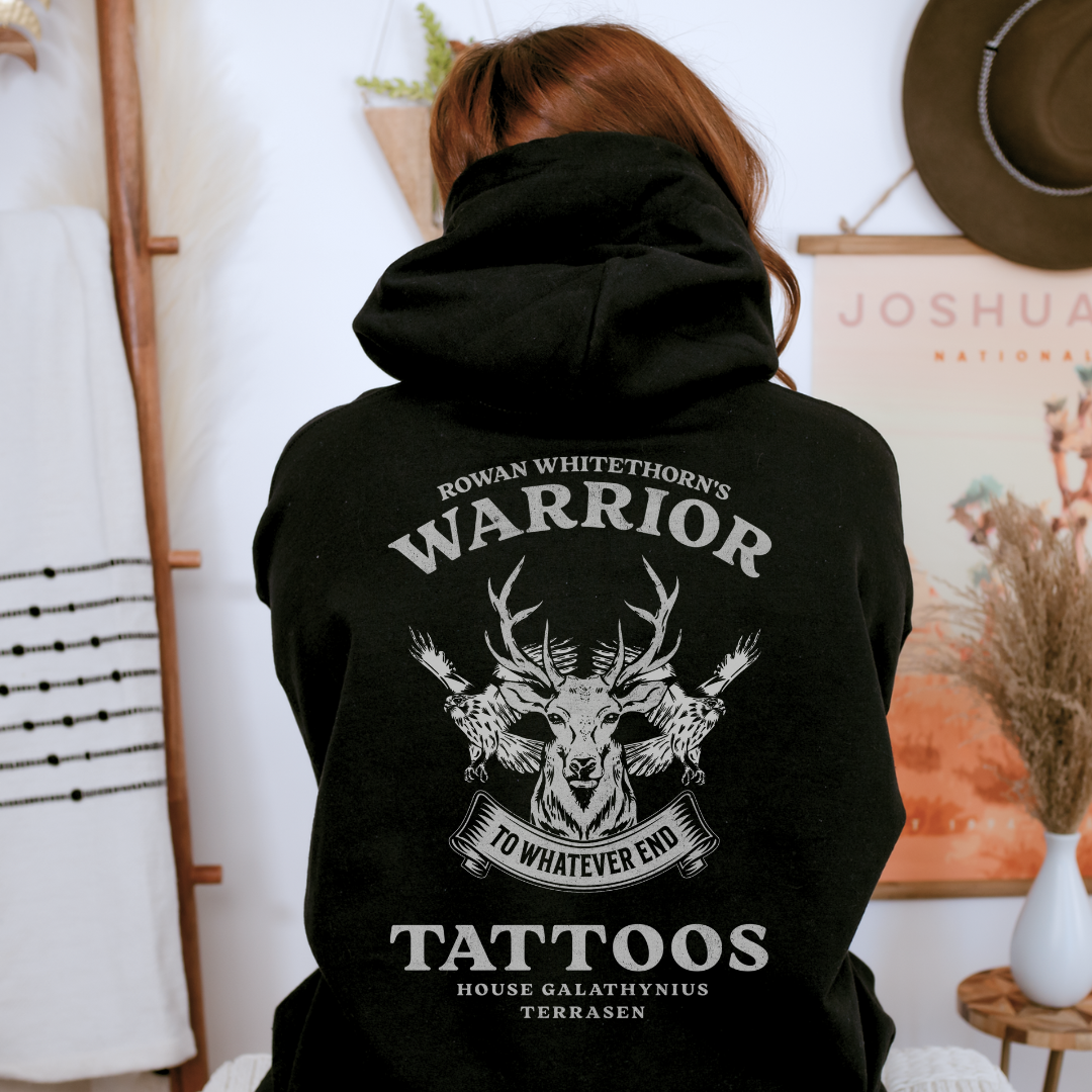 Rowan's Warrior Tattoo Hoodie Throne of Glass Sarah J Maas