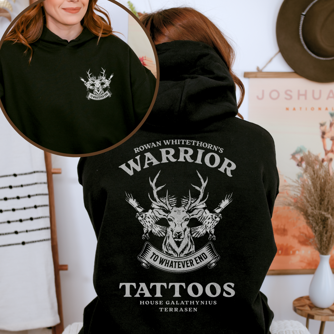 Rowan's Warrior Tattoo Hoodie | Throne of Glass | Sarah J Maas | Officially Licensed