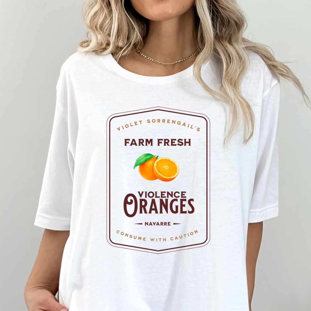 Violence Oranges T-Shirt | Fourth Wing | Rebecca Yarros | Officially Licensed