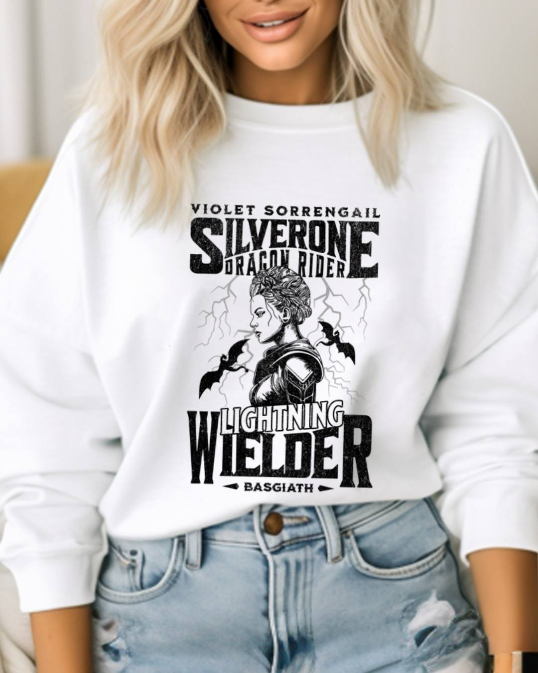 Violet Sorrengail Lightning Wielder Sweatshirt | Fourth Wing | Rebecca Yarros | Officially Licensed