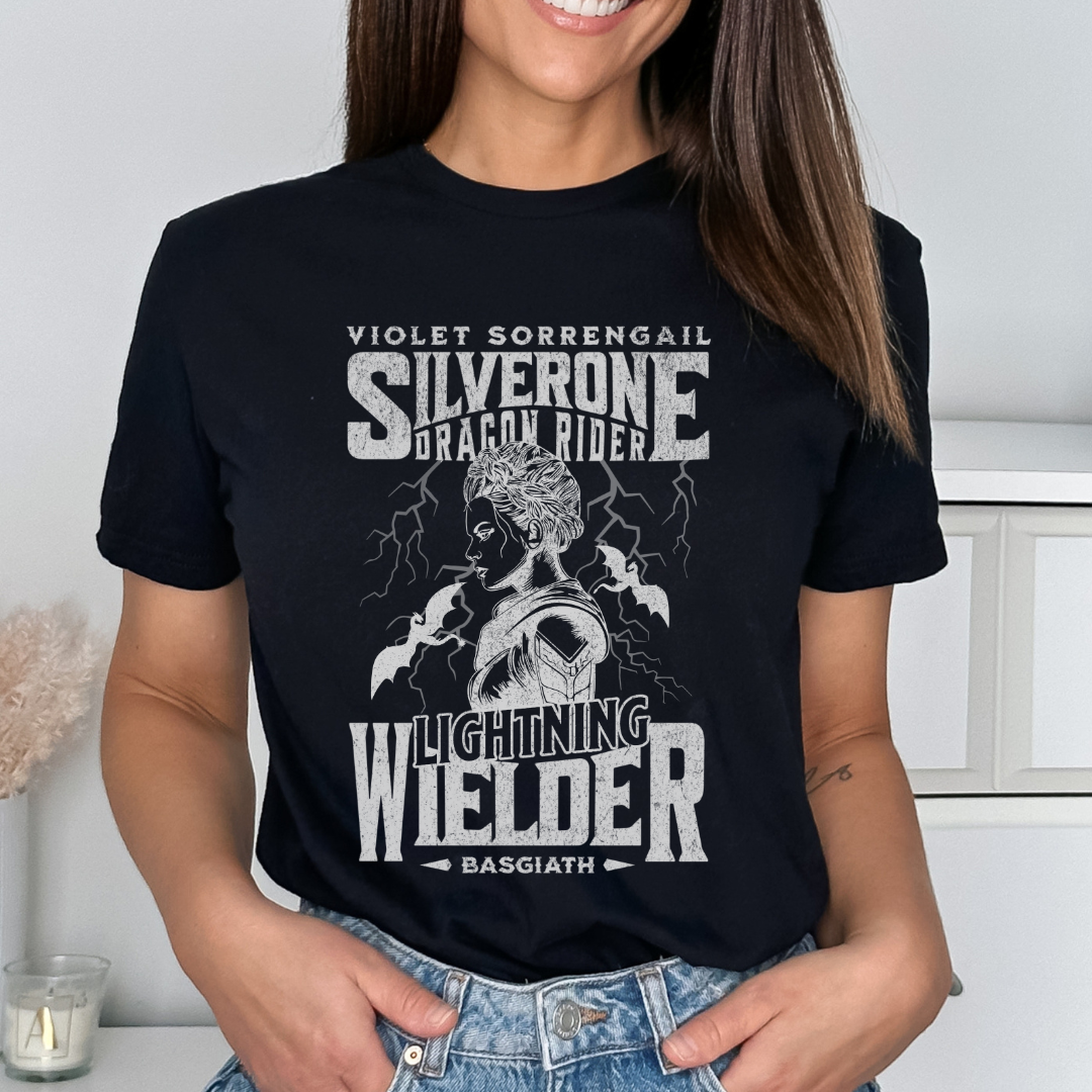 Violet Sorrengail Lightning Wielder T-Shirt | Fourth Wing | Rebecca Yarros | Officially Licensed