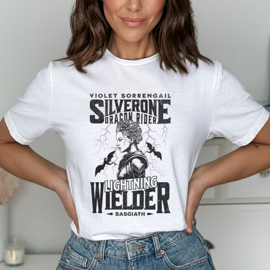 Violet Sorrengail Lightning Wielder T-Shirt | Fourth Wing | Rebecca Yarros | Officially Licensed