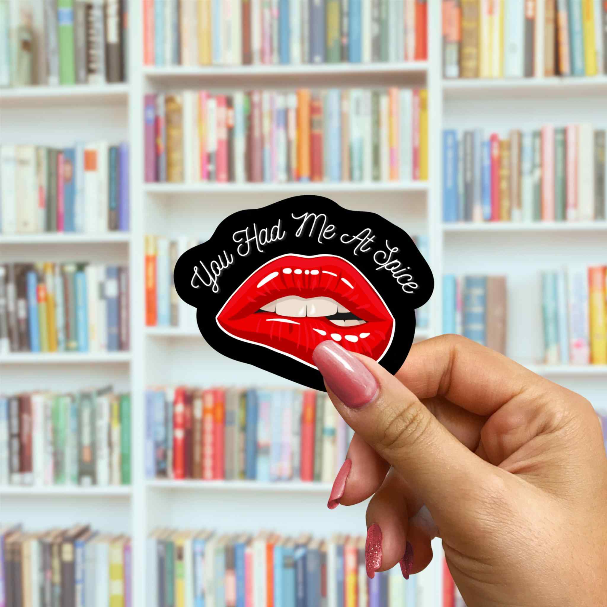 You Had Me At Spice - Black Background Vinyl Sticker