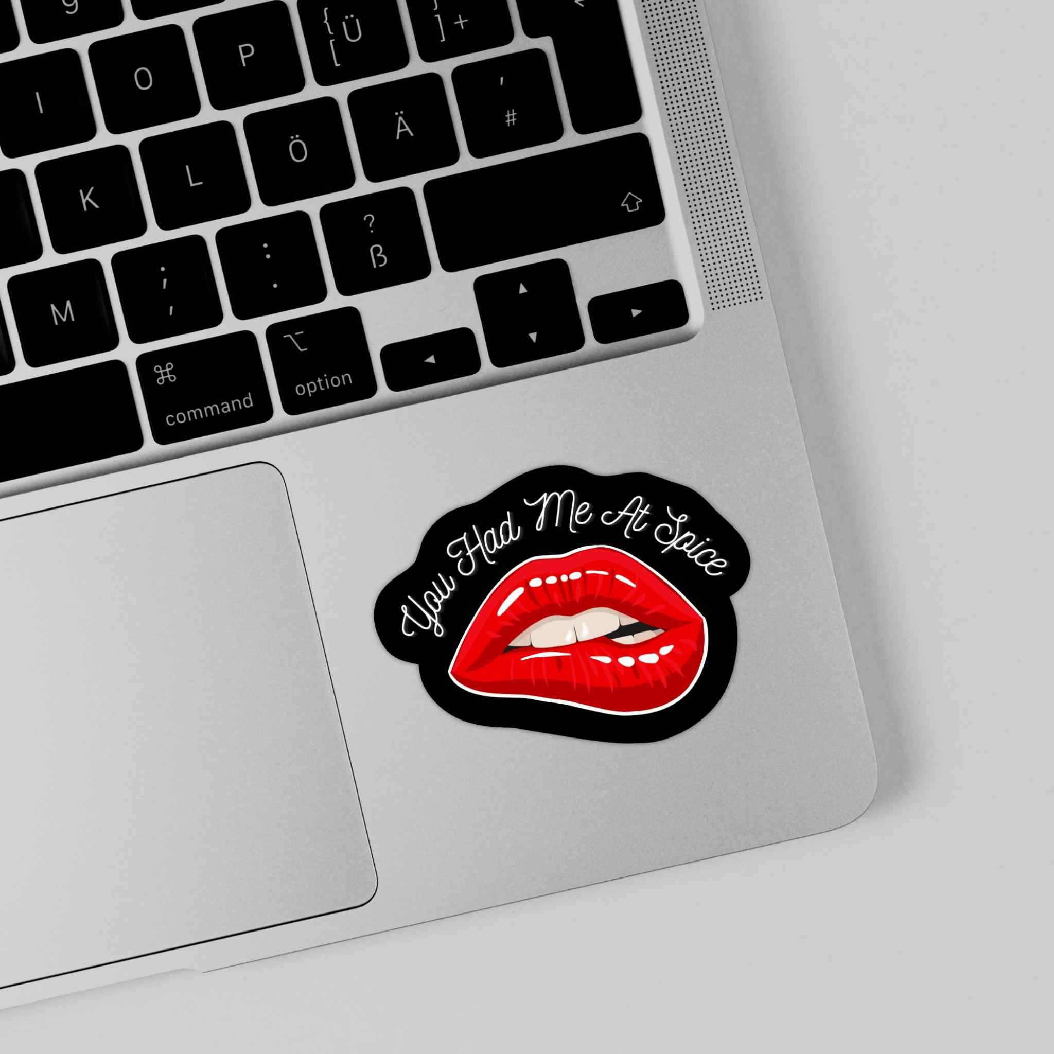 You Had Me At Spice - Black Background Vinyl Sticker