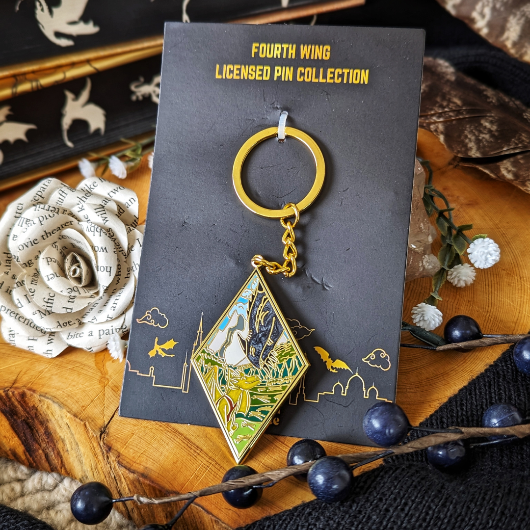 Tairn & Andarna Keychain | Gold | Fourth Wing Officially Licensed