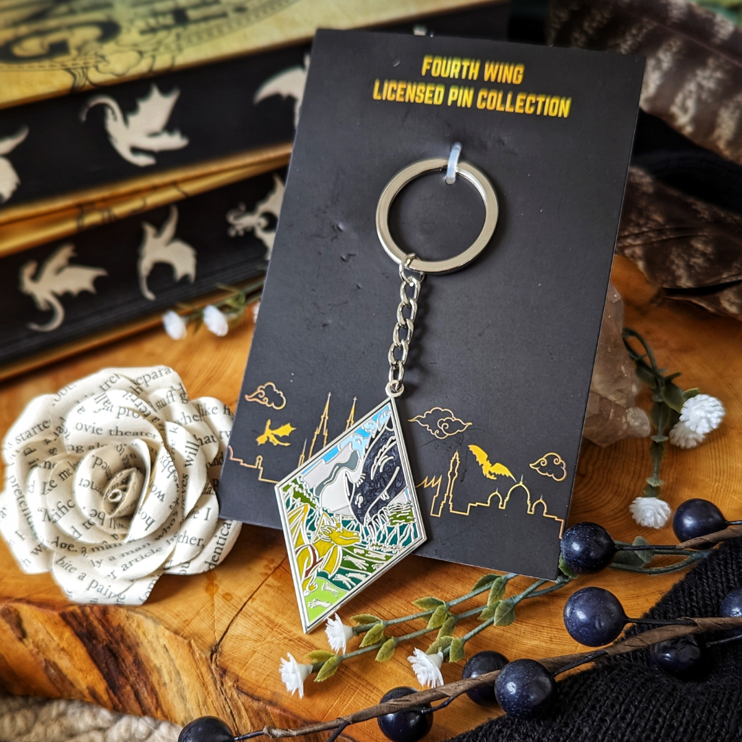 Tairn & Andarna Keychain | Silver | Fourth Wing Officially Licensed