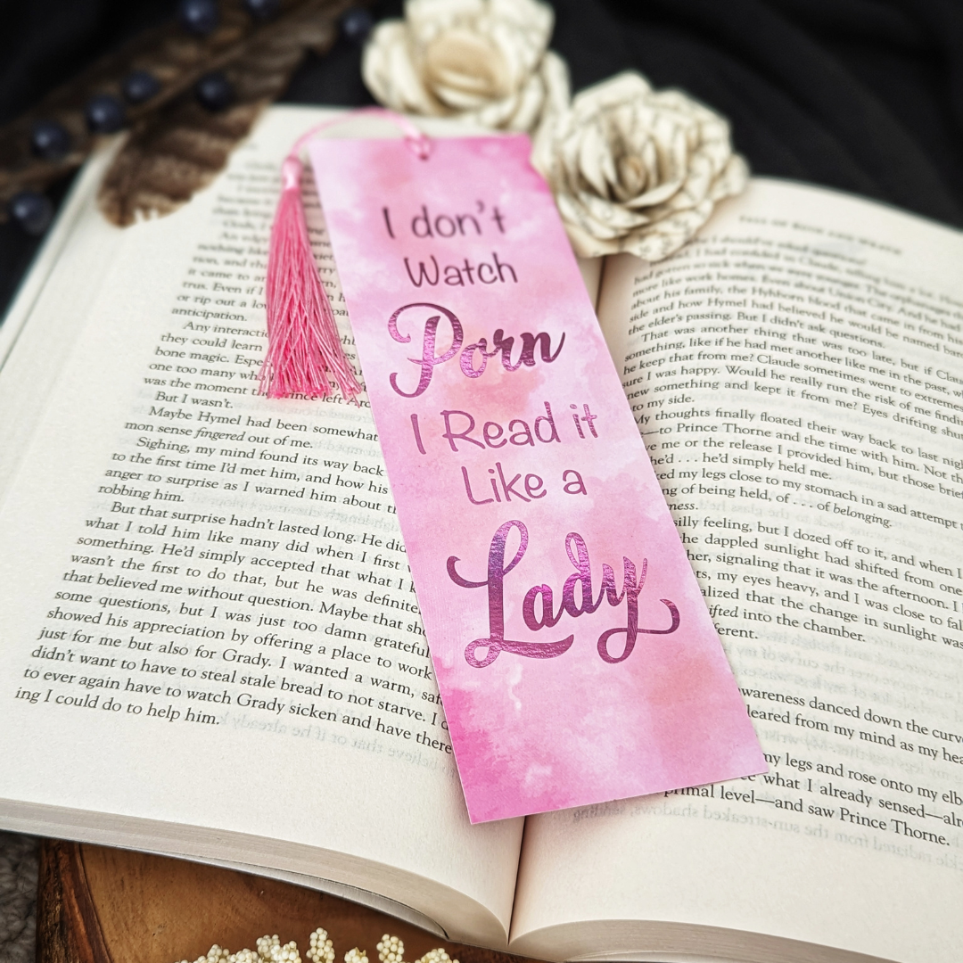 I Read Porn Like A Lady Pink Foiled Bookmark with Tassel