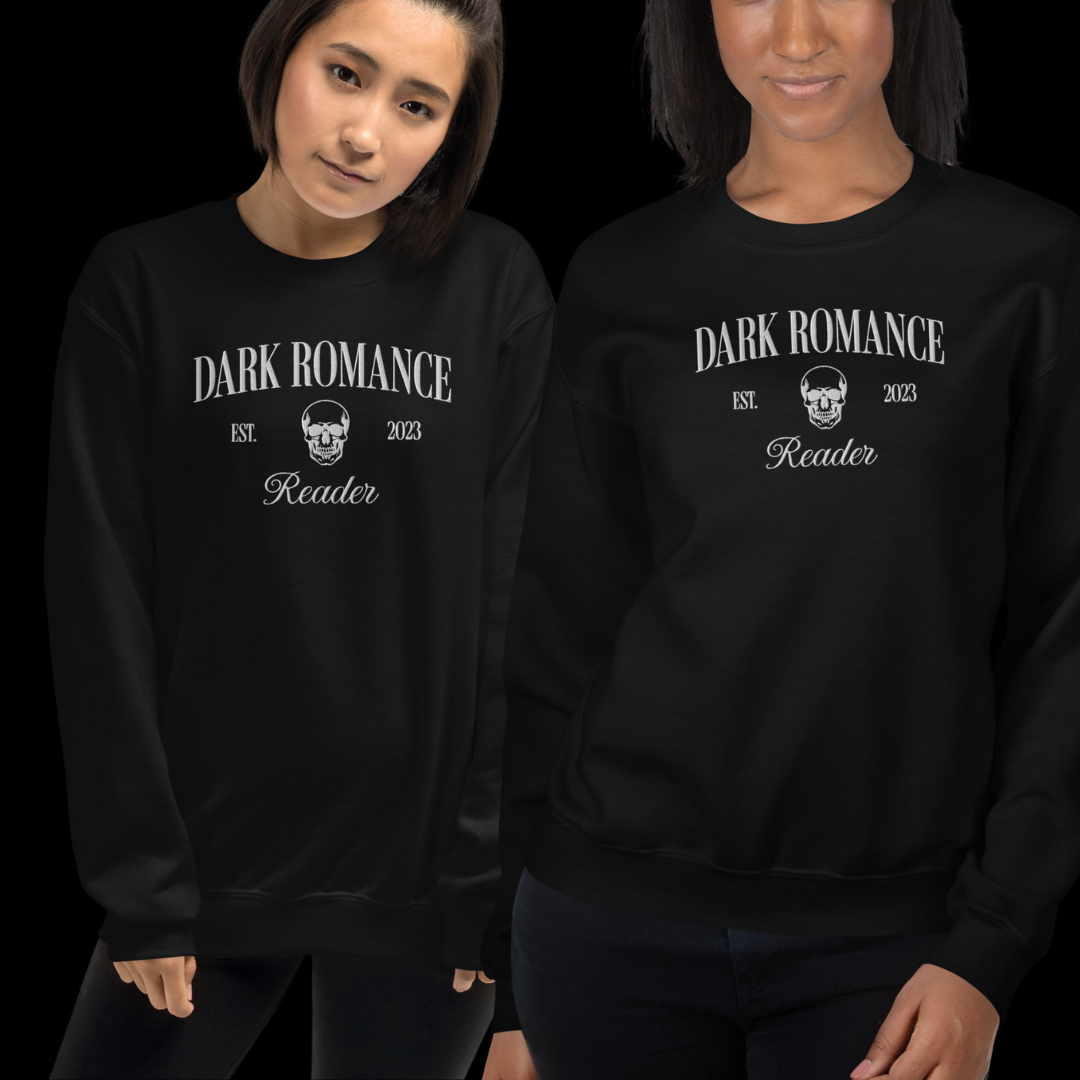 Dark Romance Reader Embroidered Sweatshirt Black | Romance Reader Collection