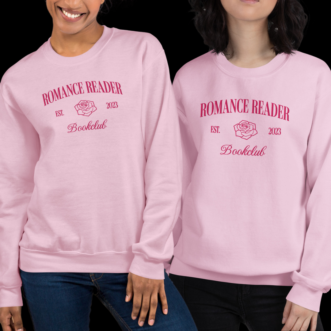 Romance Reader Embroidered Sweatshirt Pink | Romance Reader Collection