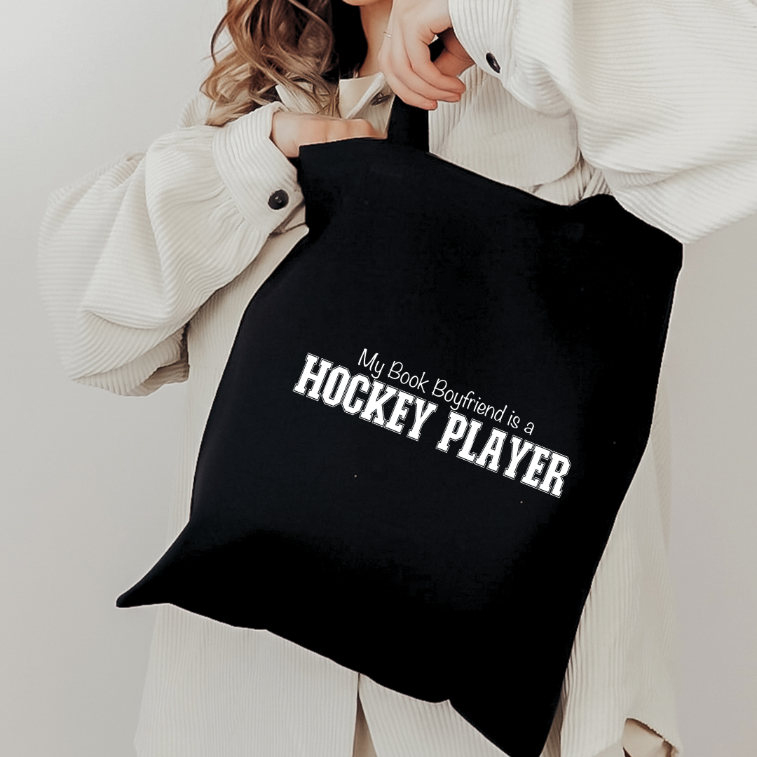 My Book Boyfriend is a Hockey Player Tote Bag