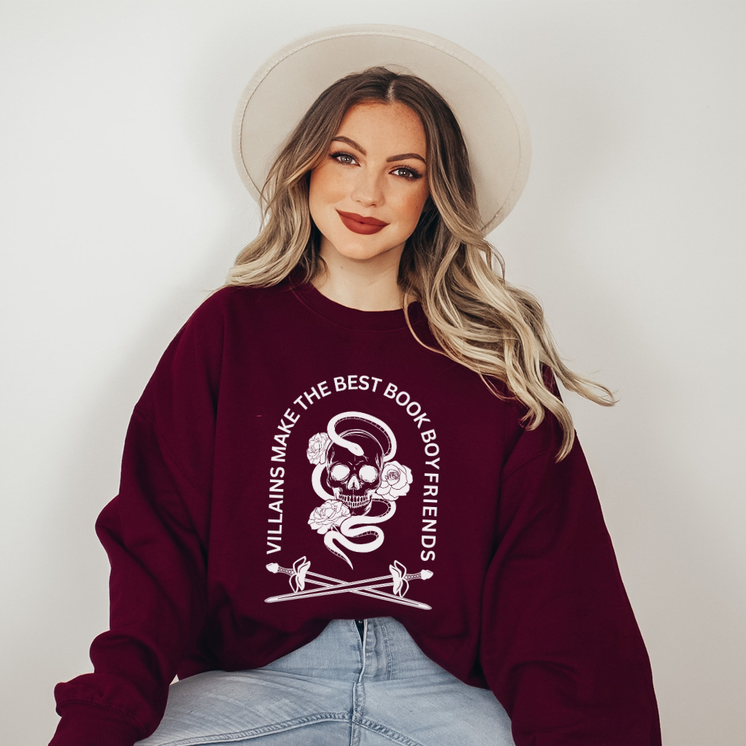 Villains Make The Best Book Boyfriends Crewneck Sweatshirt