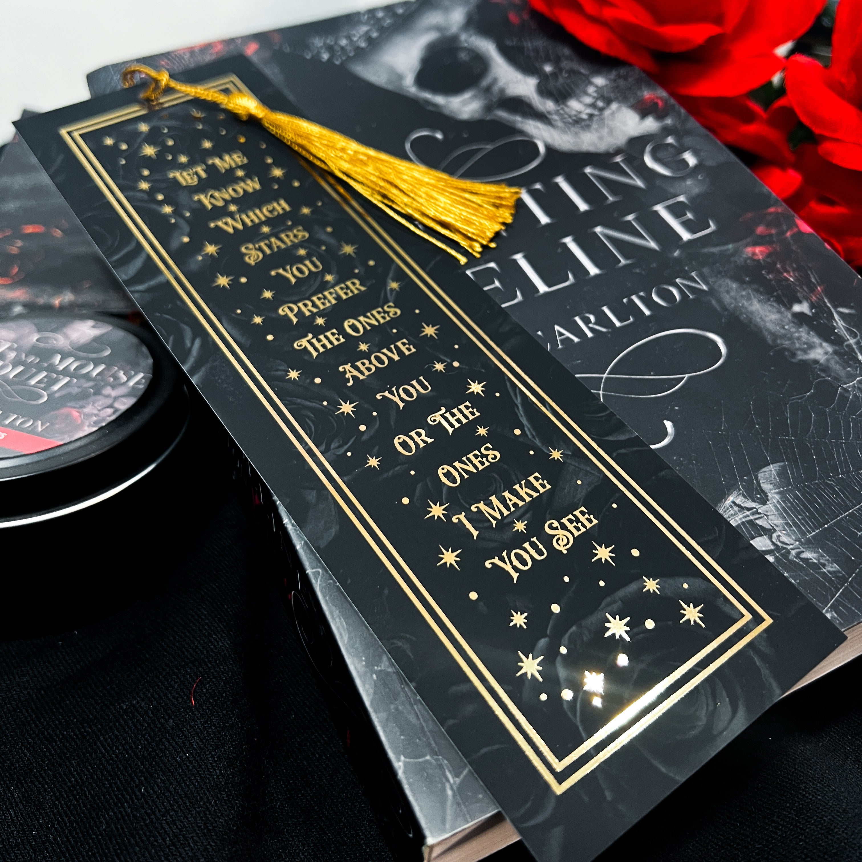 Cat & Mouse Duet | Gold Foiled Bookmark Set with tassels