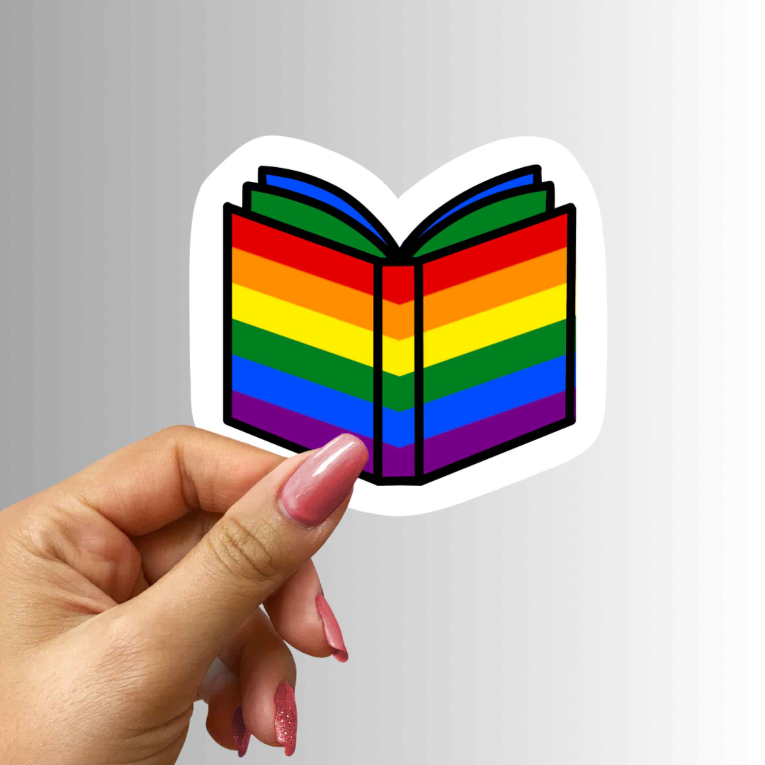 Pride Flag Book Vinyl Sticker