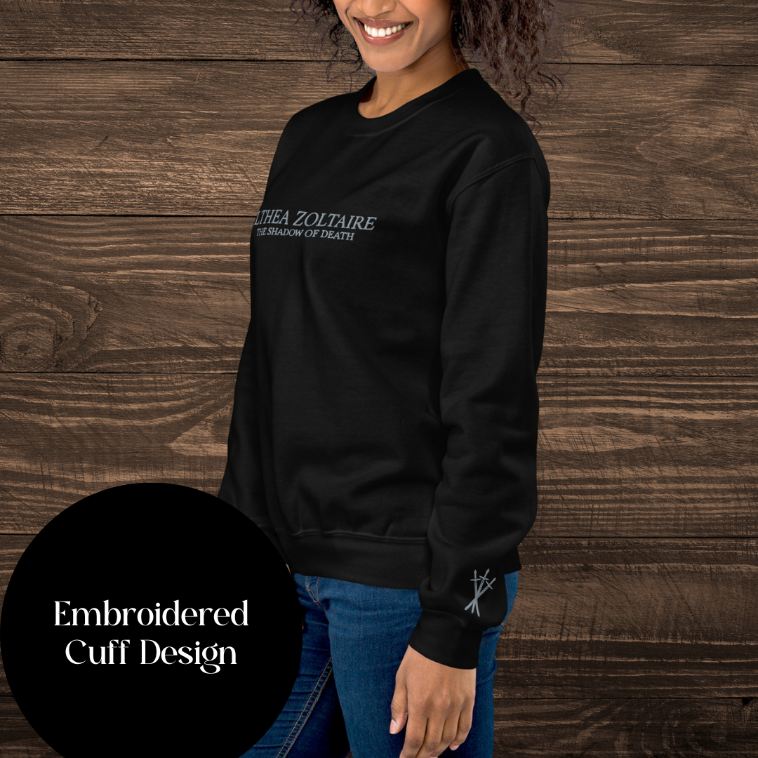 Althea Zoltaire Embroidered Sweatshirt Black | The Legends of Thezmarr | Helen Scheuerer | Officially Licensed