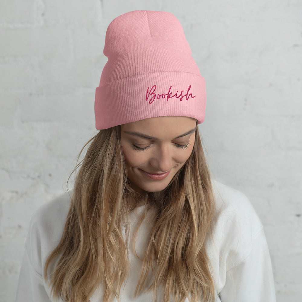 Bookish Embroidered Beanie