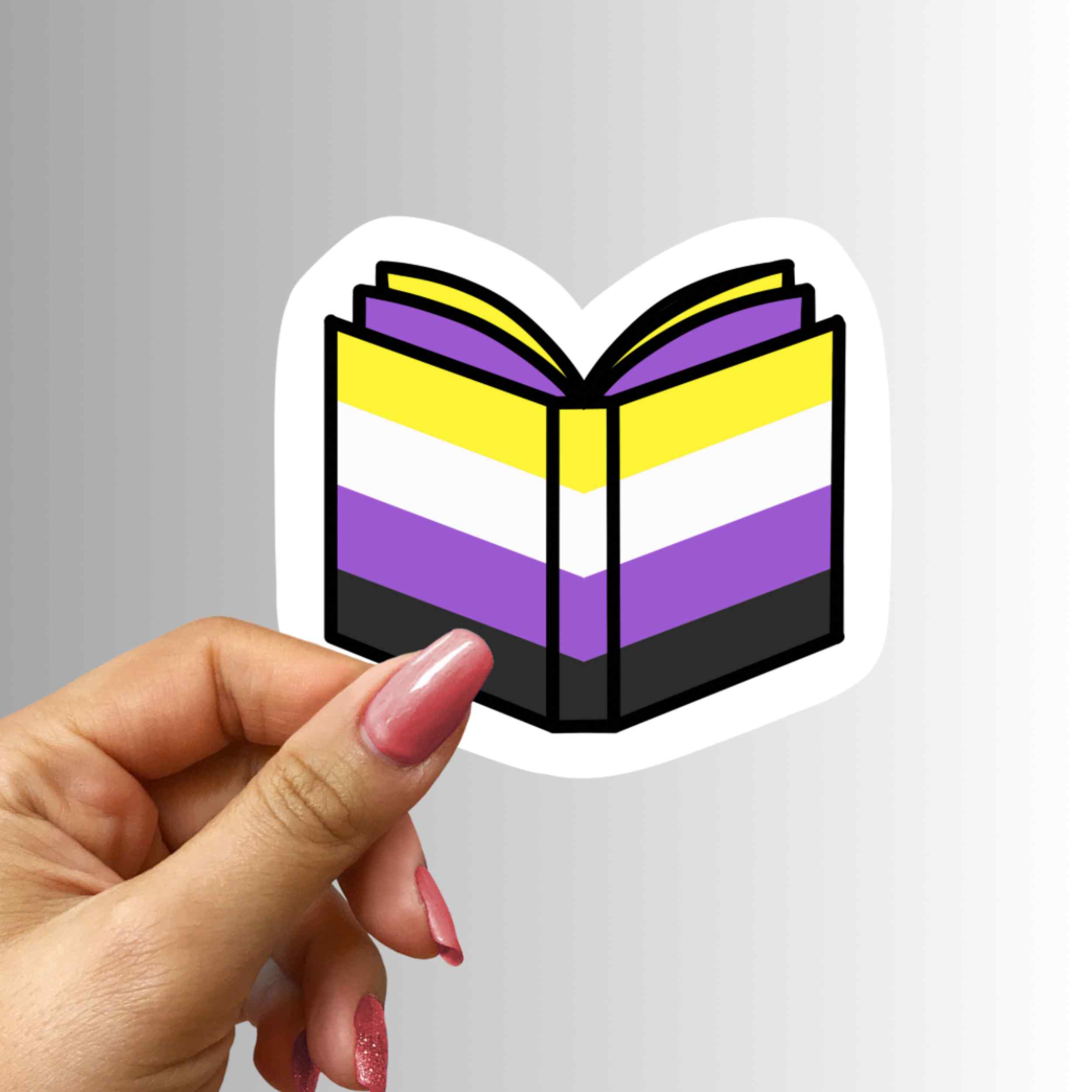 Non binary Flag Book Pride Sticker