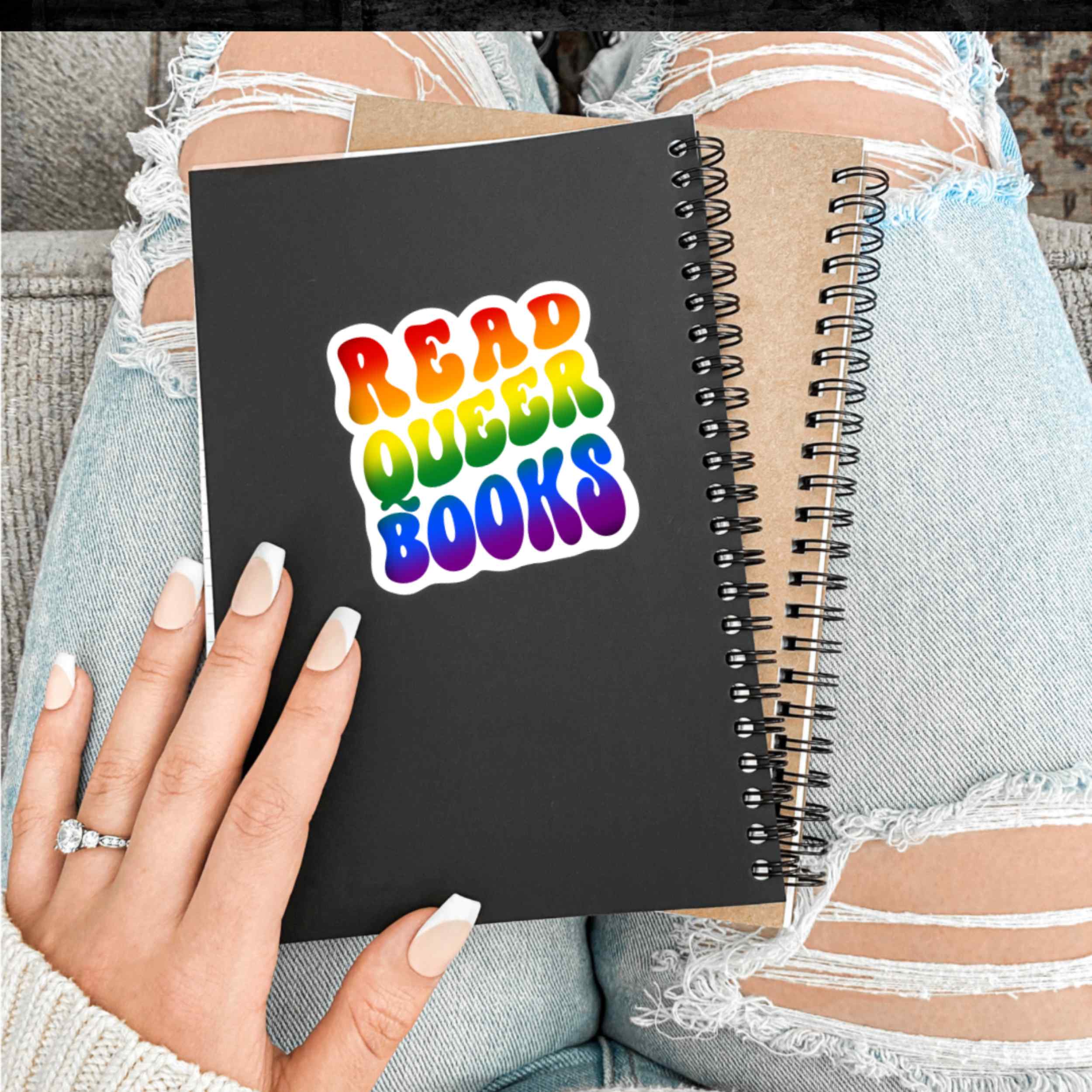 Read Queer Books Rainbow Pride Sticker