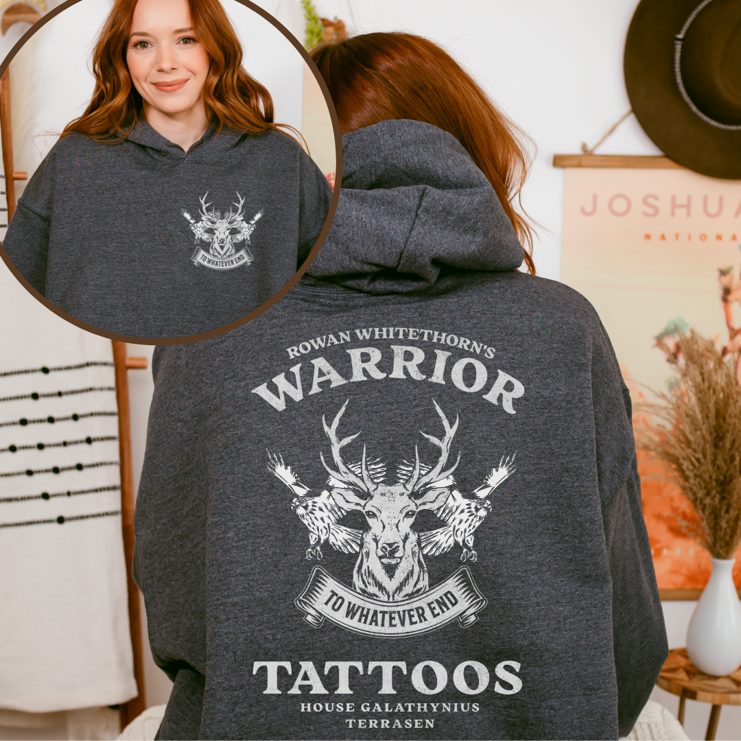 Rowan's Warrior Tattoo Hoodie | Throne of Glass | Sarah J Maas | Officially Licensed